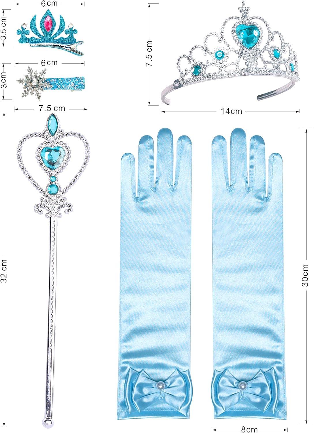 imageSunny Fashion Girls Dress Black HiLow Magic Wand Princess Crown Dress UpBlue Snowflake Set