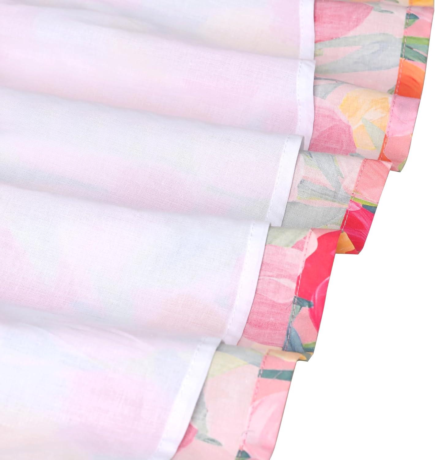 imageSunny Fashion Girls Dress Blue Flower PrintPink Tulip