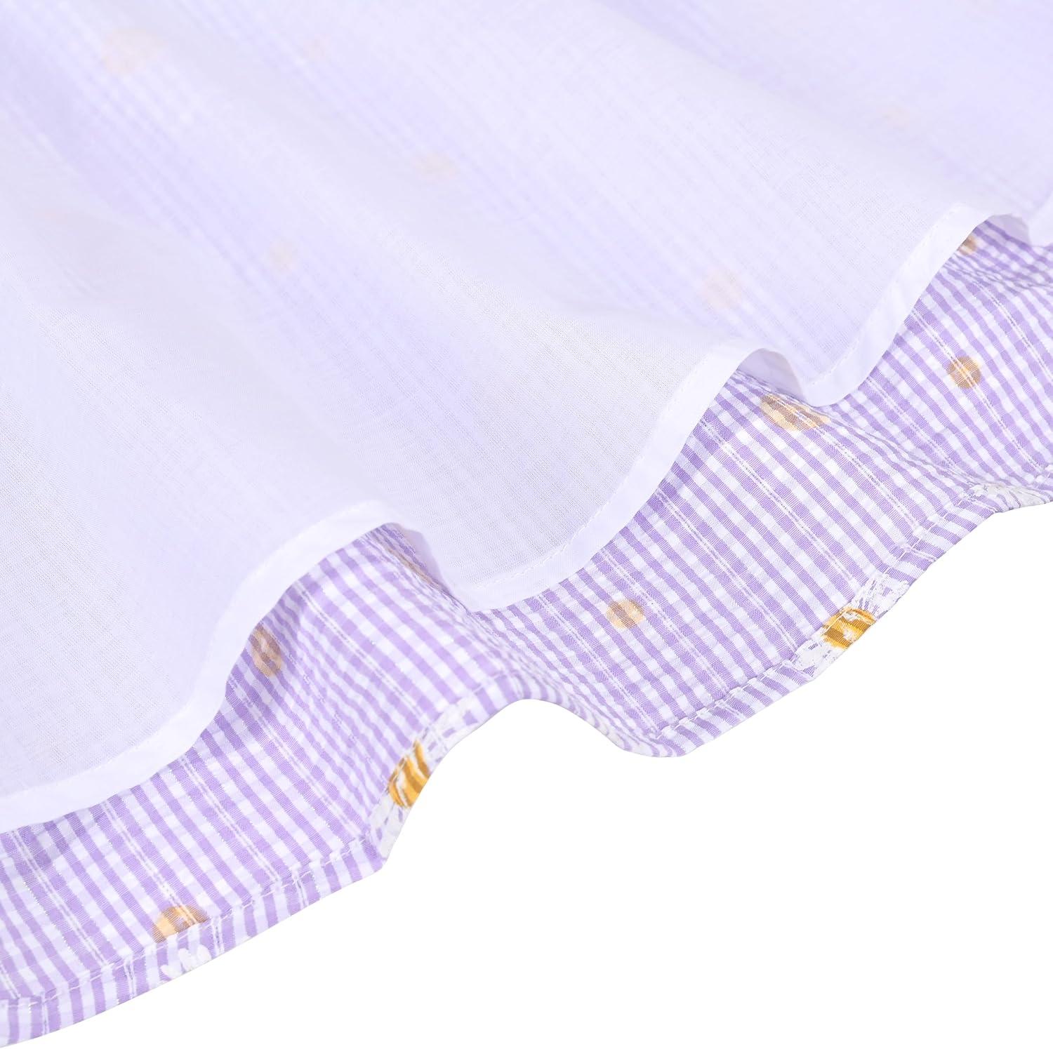 imageSunny Fashion Girls Dress Blue Flower PrintPurple Daisy