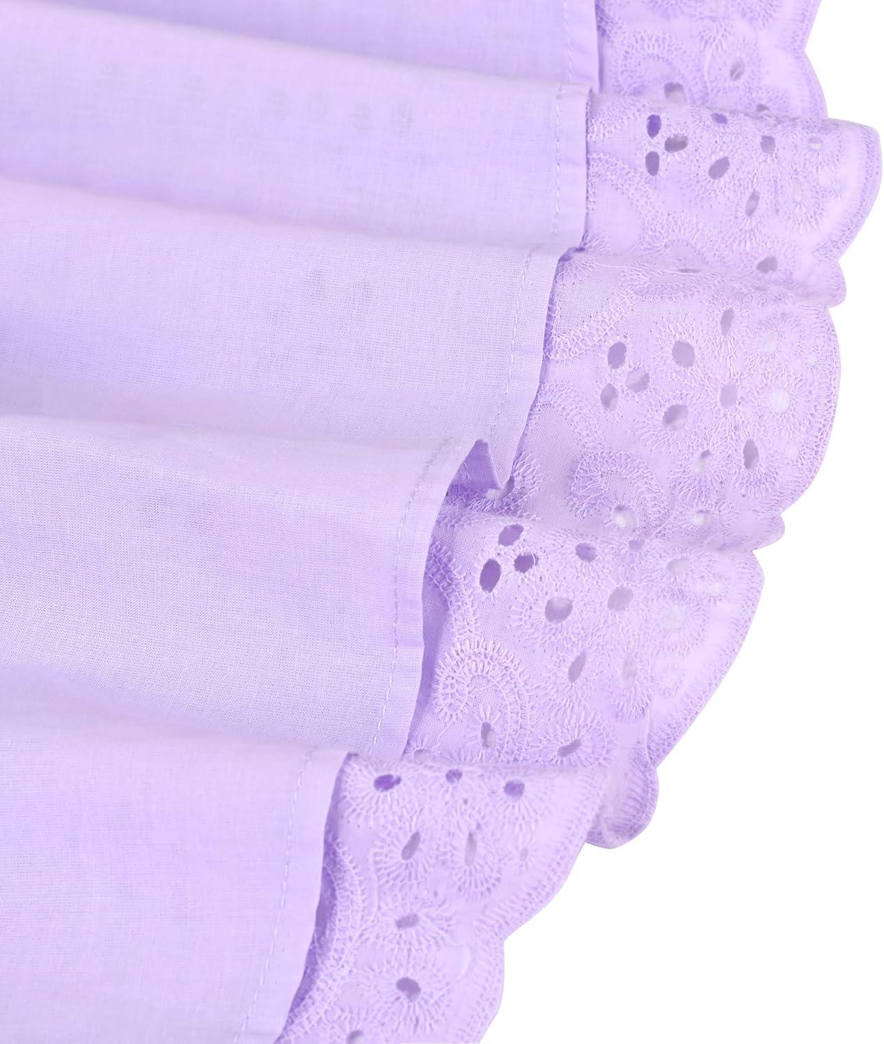 imageSunny Fashion Girls Dress Blue Flower PrintPurple Lace