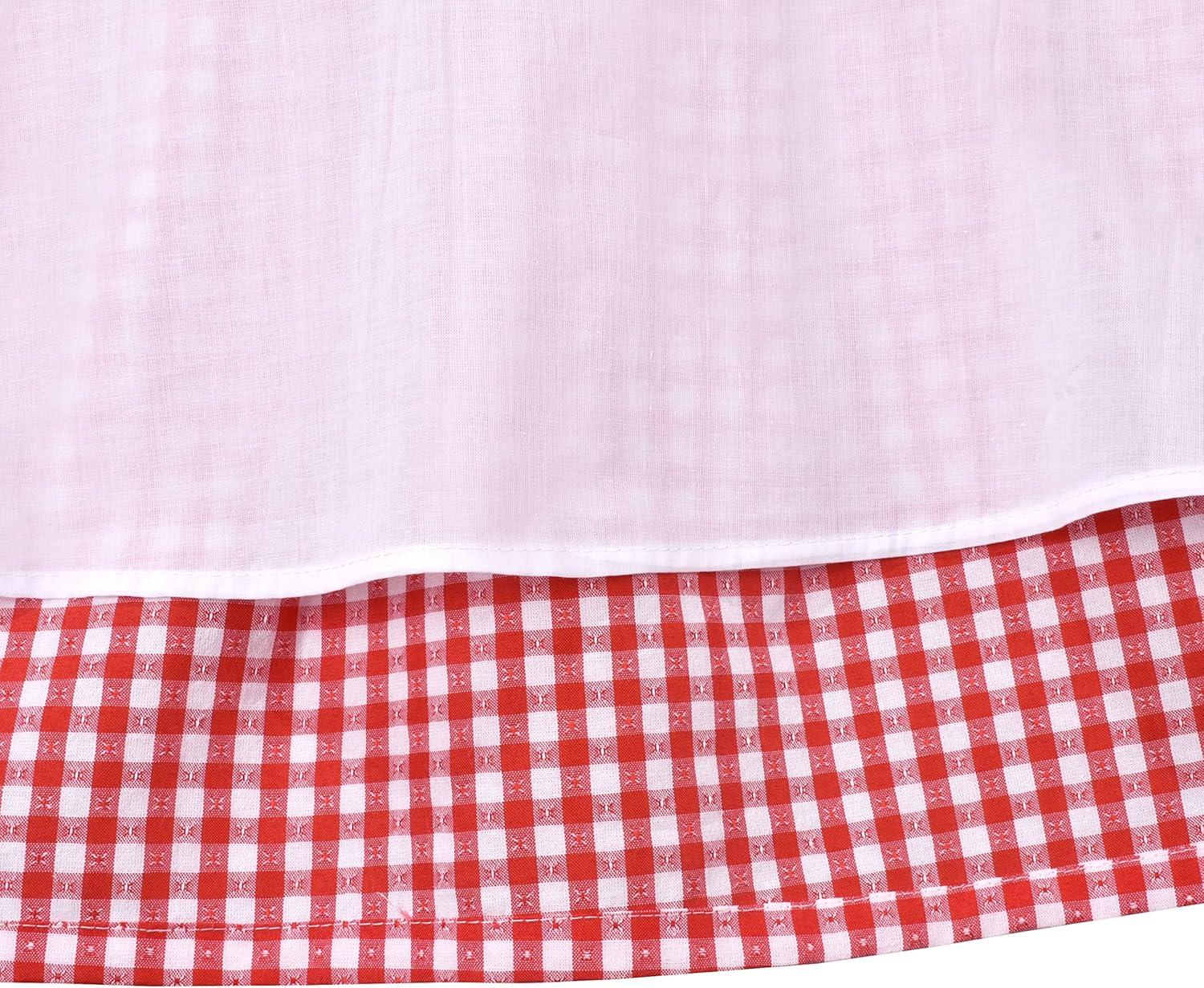 imageSunny Fashion Girls Dress Blue Flower PrintRed Plaid