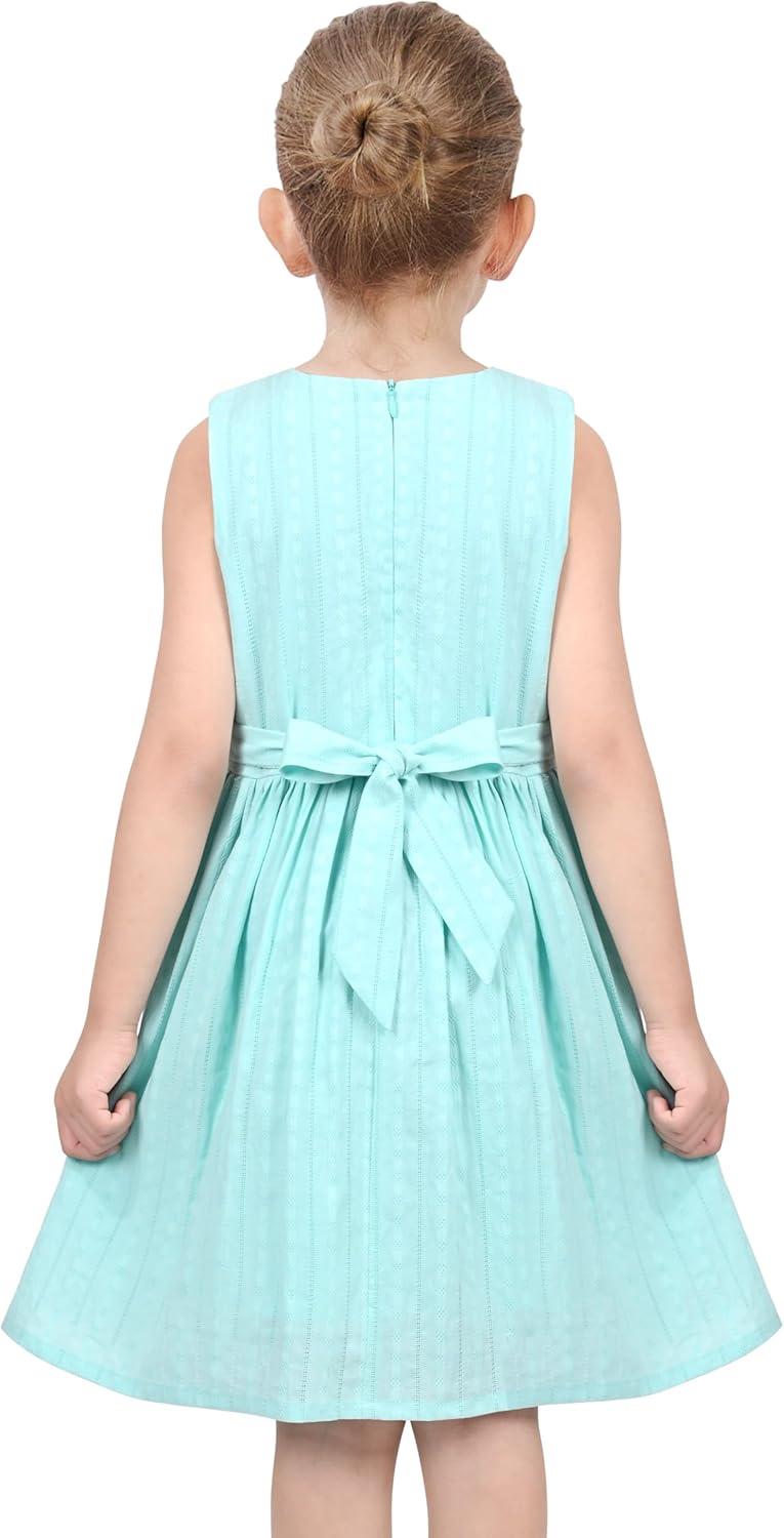 imageSunny Fashion Girls Dress Blue Flower PrintTurquoise Blue