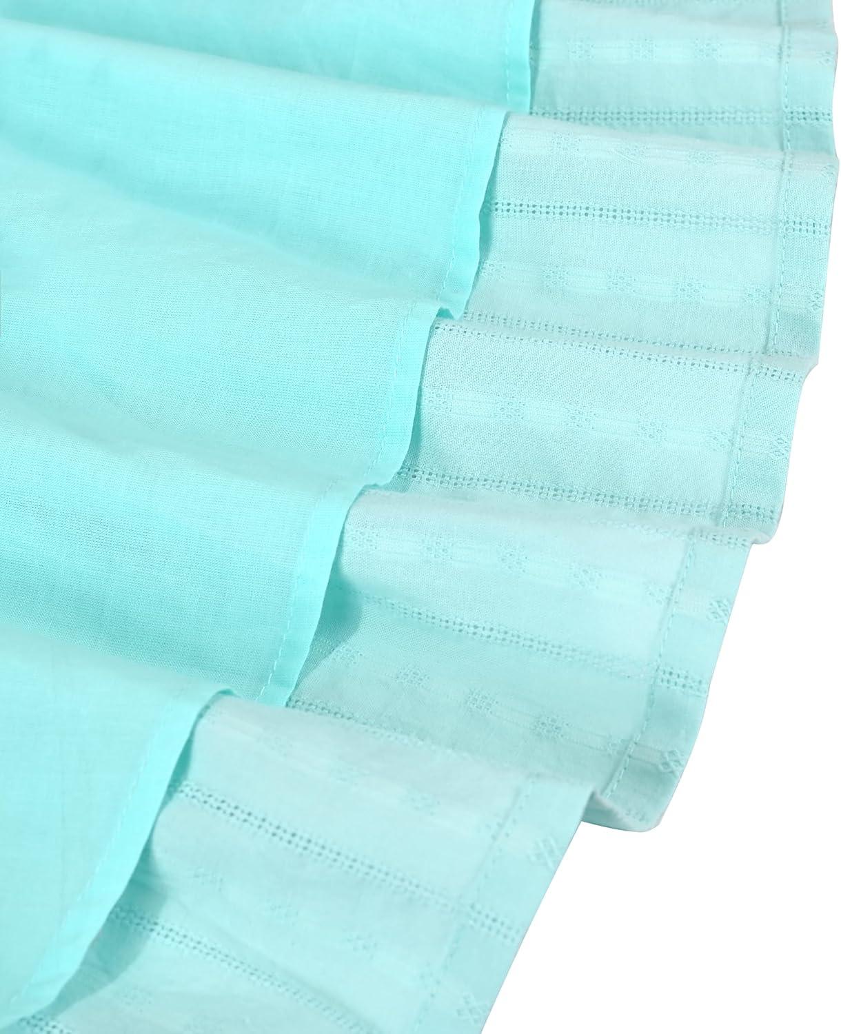 imageSunny Fashion Girls Dress Blue Flower PrintTurquoise Blue