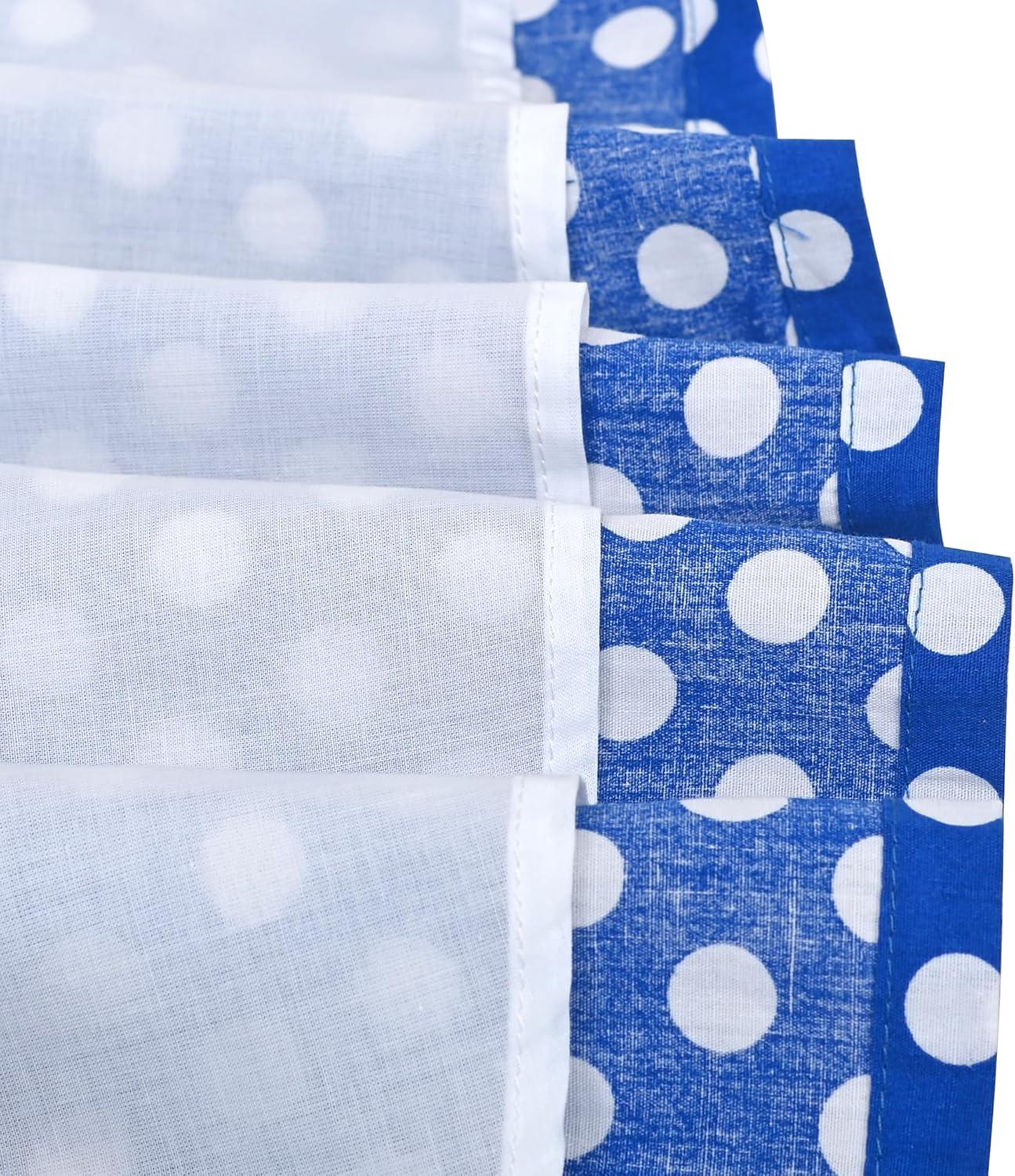 imageSunny Fashion Girls Dress Blue Polka Dot Pocket Pleated Summer Sleeveless CottonBlue Polka Dot