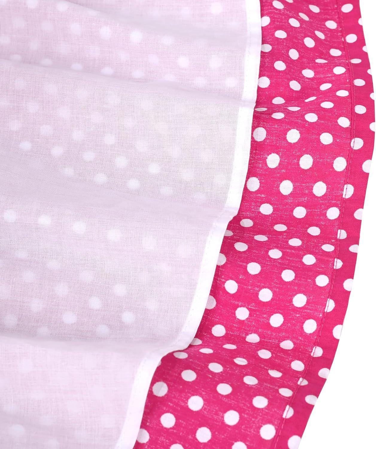 imageSunny Fashion Girls Dress Blue Polka Dot Pocket Pleated Summer Sleeveless CottonPink