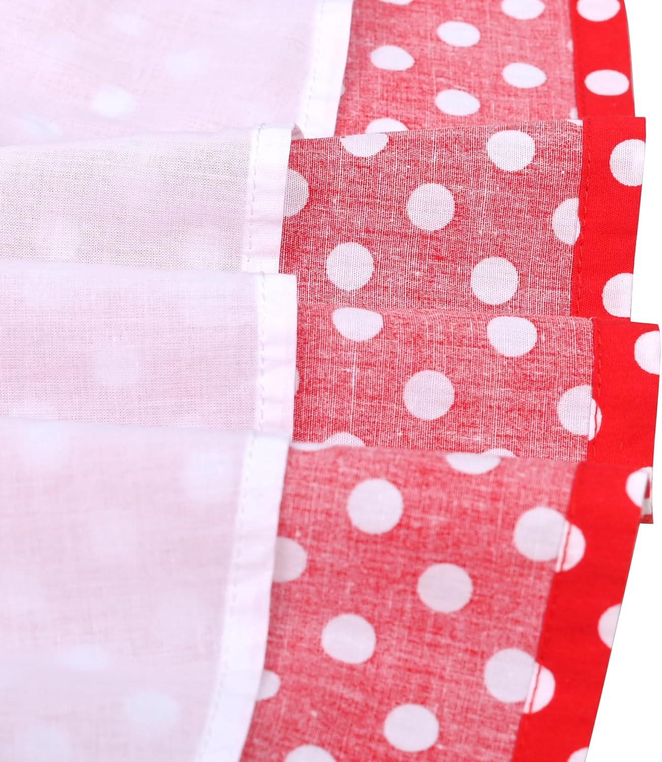 imageSunny Fashion Girls Dress Blue Polka Dot Pocket Pleated Summer Sleeveless CottonRed Polka Dot