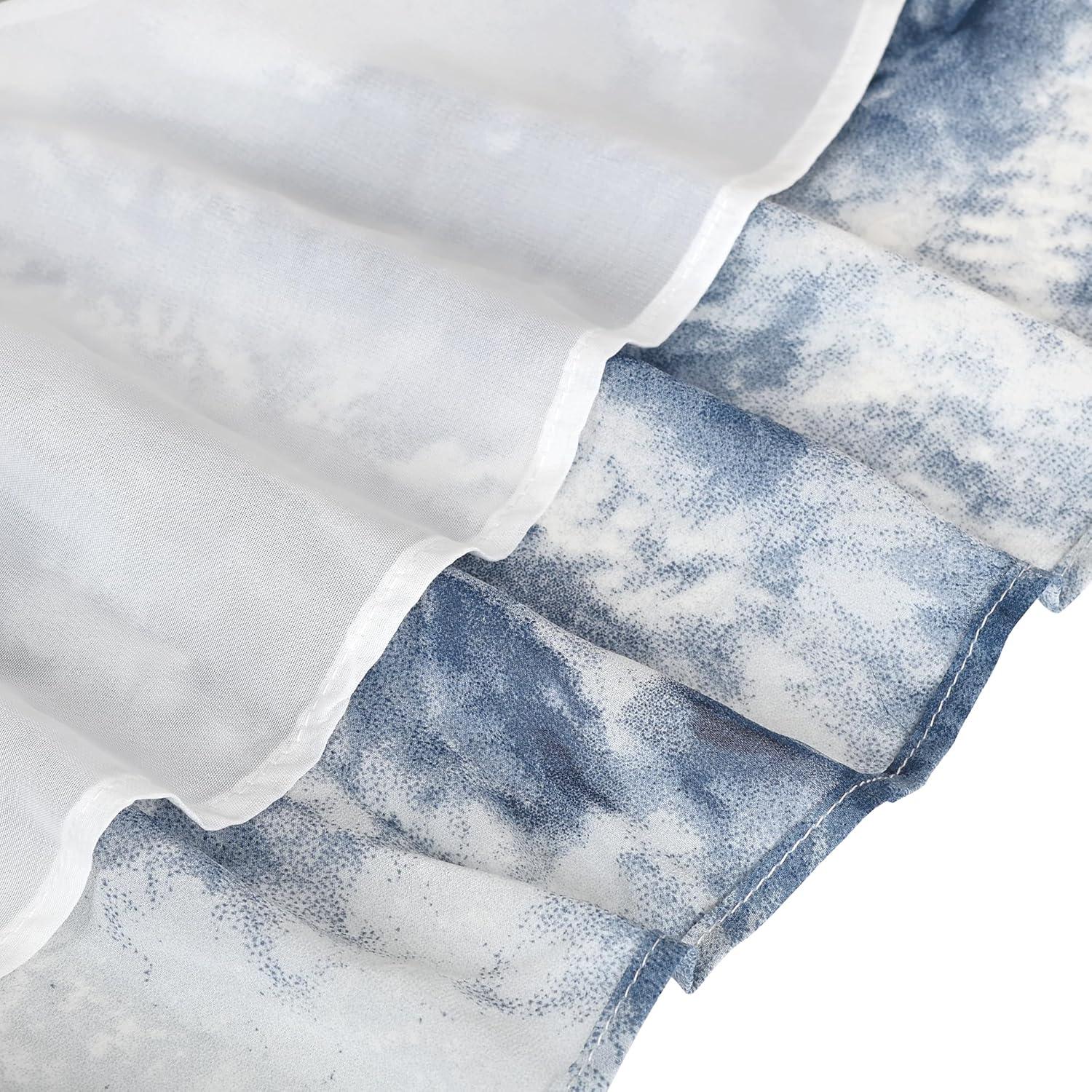 imageSunny Fashion Girls Dress Chiffon Floral HighLow Tie Waist Party PrincessBlue