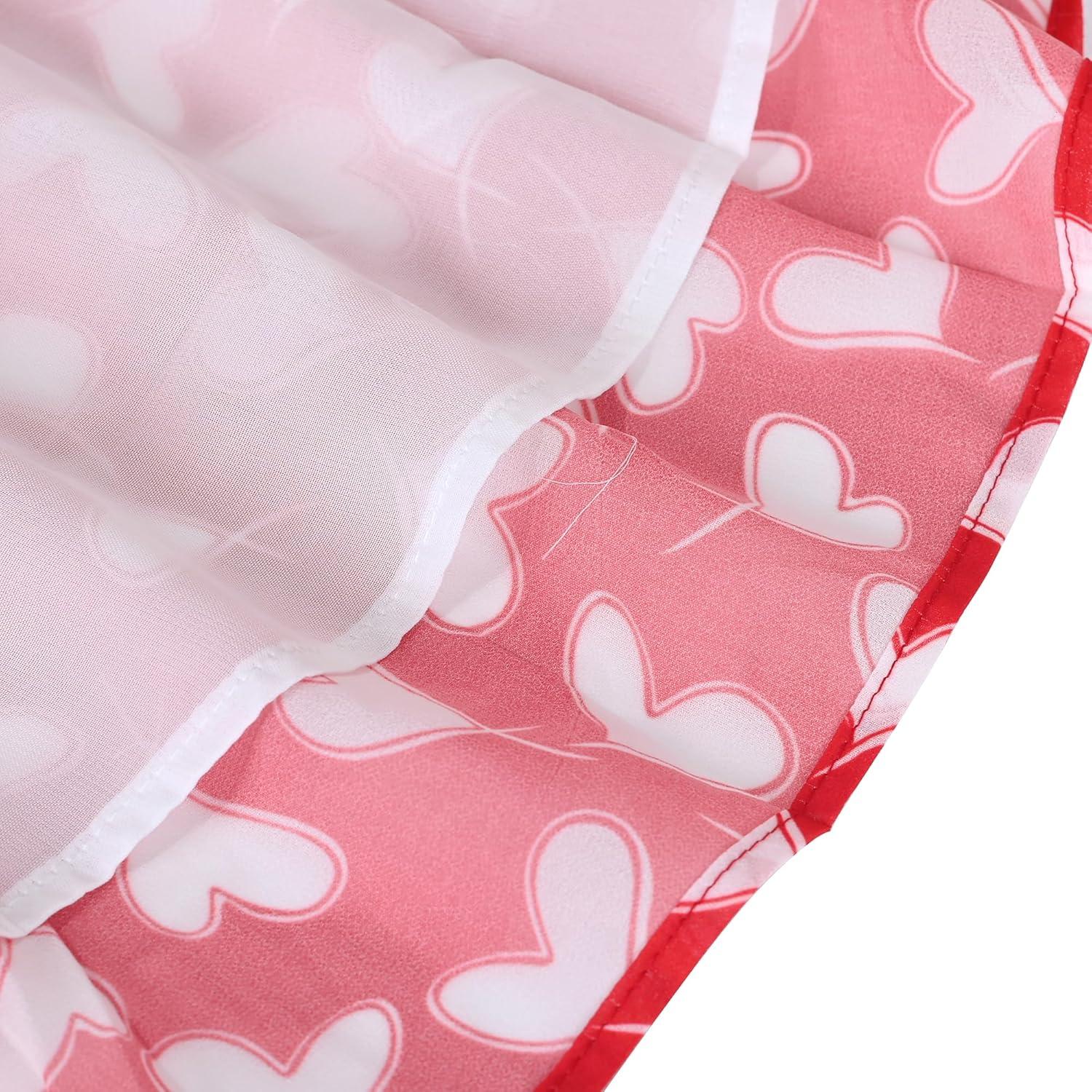 imageSunny Fashion Girls Dress Chiffon Floral HighLow Tie Waist Party PrincessRed Heart