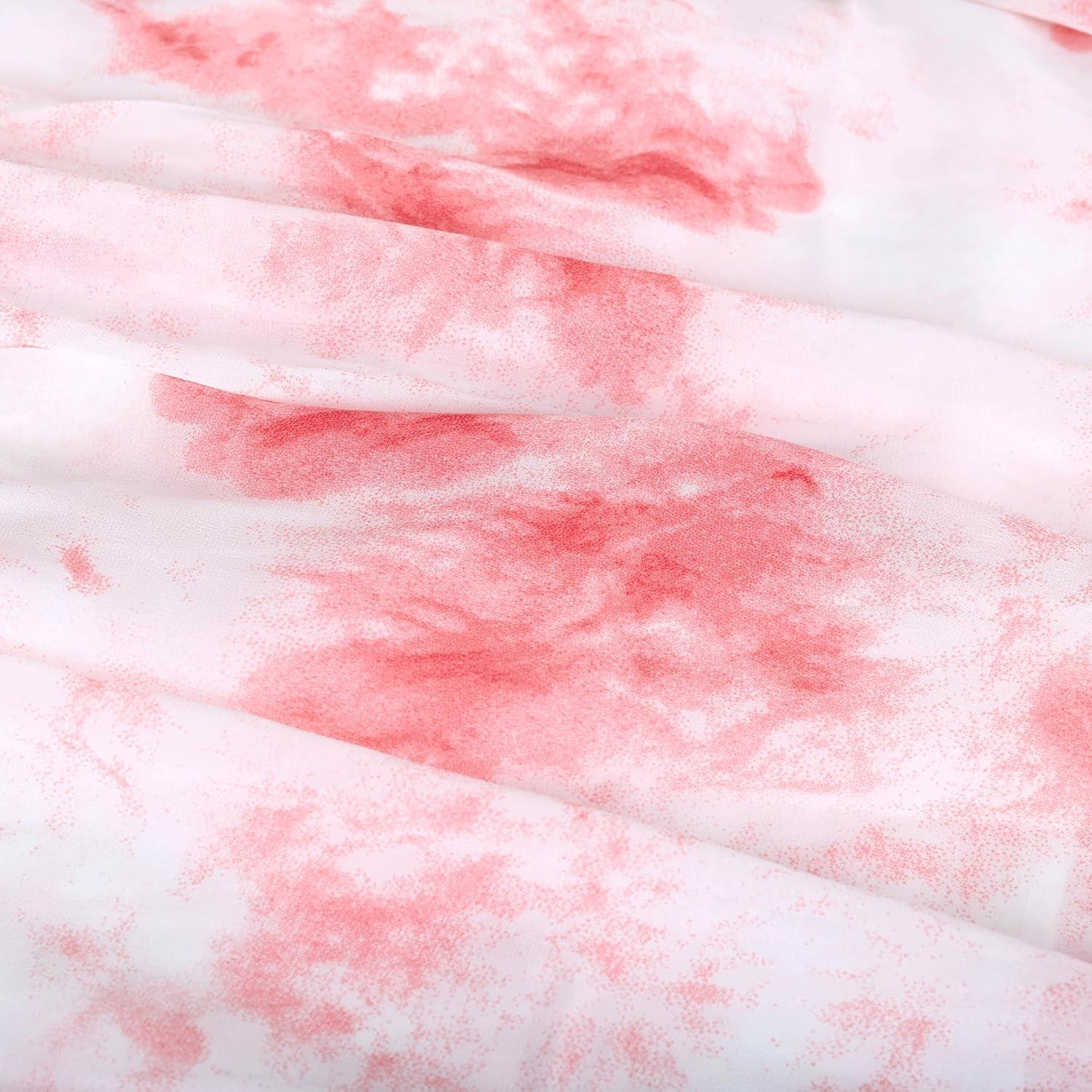 imageSunny Fashion Girls Dress Chiffon Floral HighLow Tie Waist Party PrincessRed White