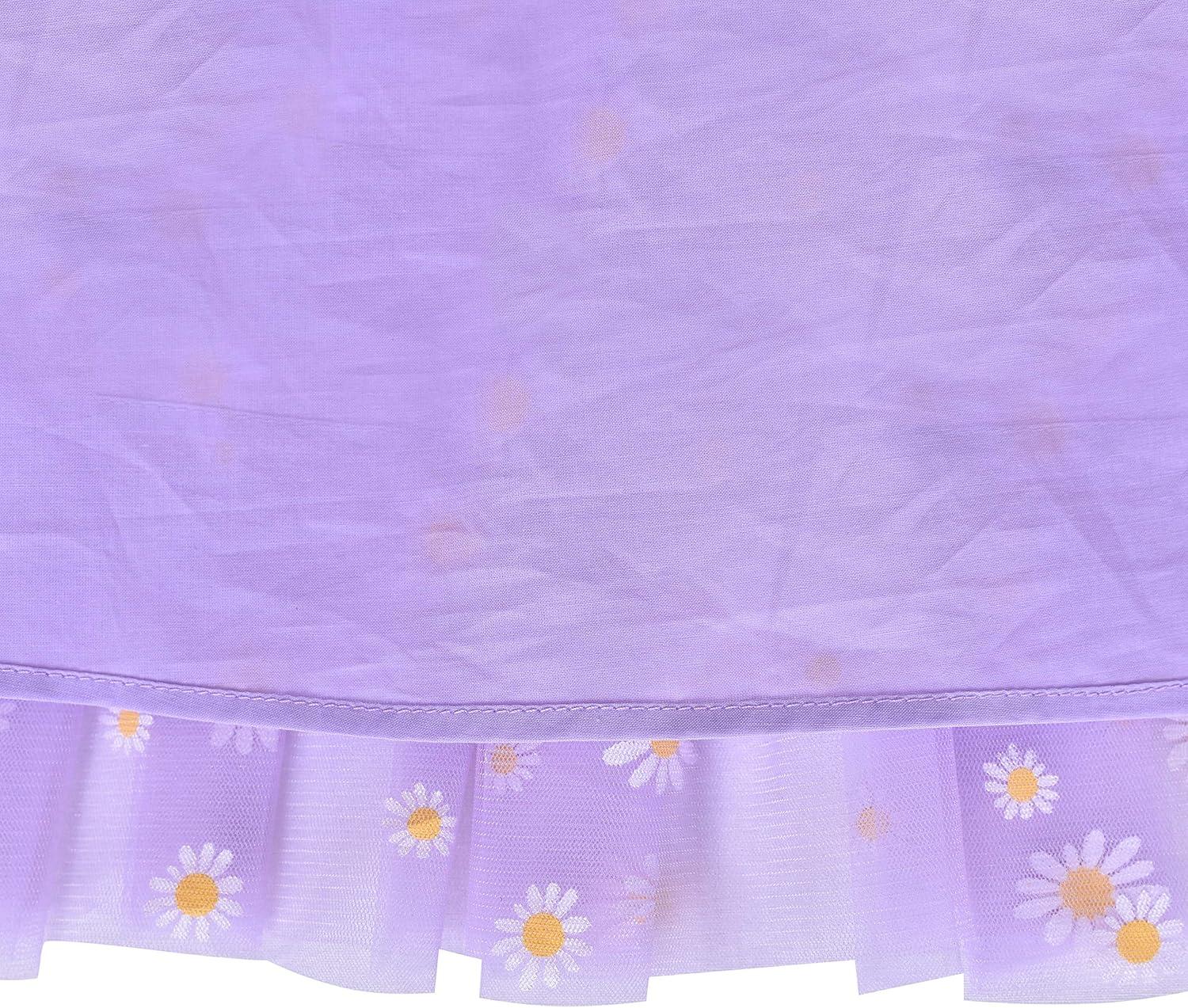 imageSunny Fashion Girls Dress Daisy Embroidered Long Sleeve Purple Party Dress SmilePurple Sunflower