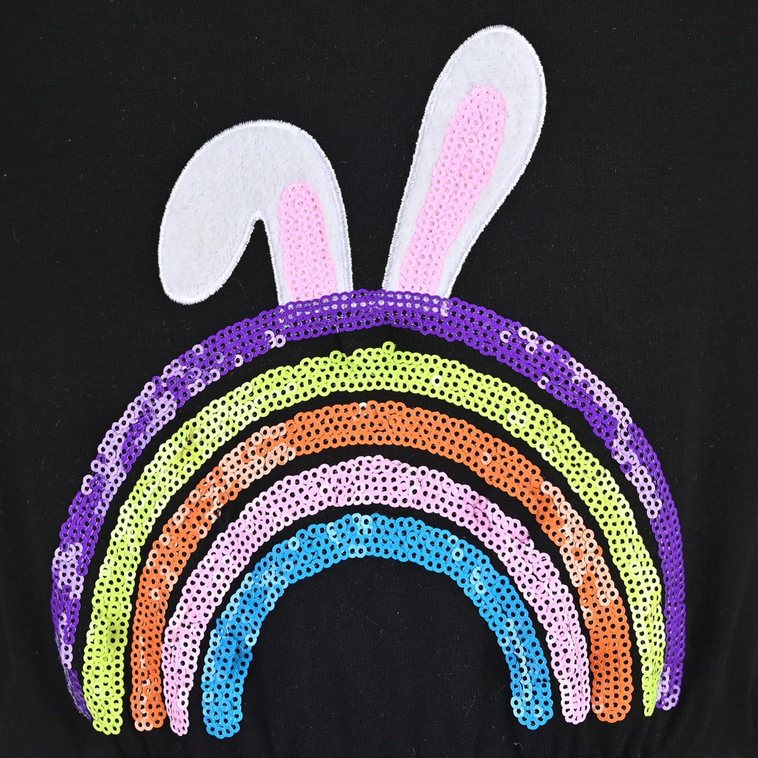 imageSunny Fashion Girls Dress Daisy Embroidered Long Sleeve Purple Party Dress SmileRainbow Bunny