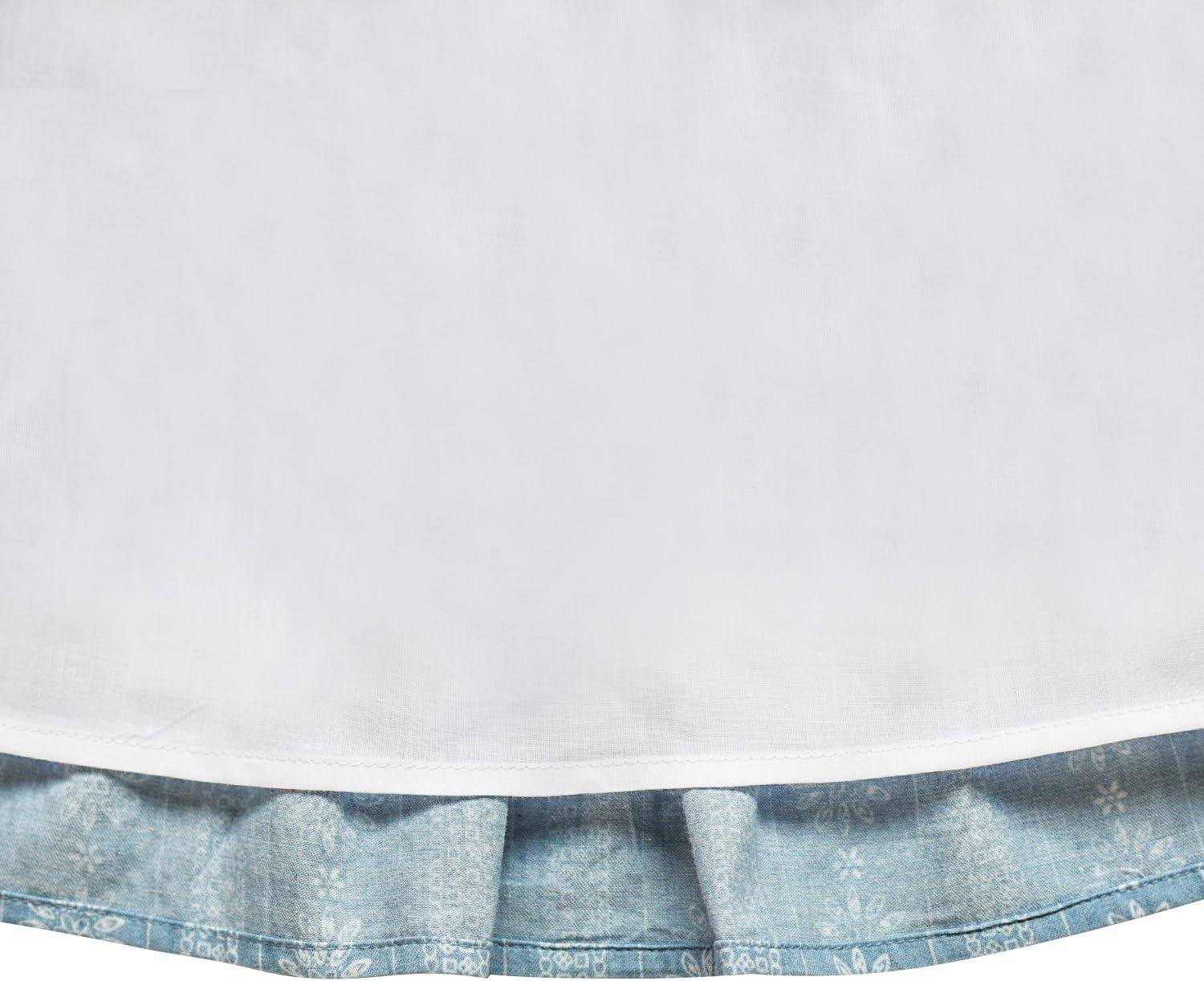 imageSunny Fashion Girls Dress Denim Blue Bell Sleeve Ruffled Skirt Easter Dress