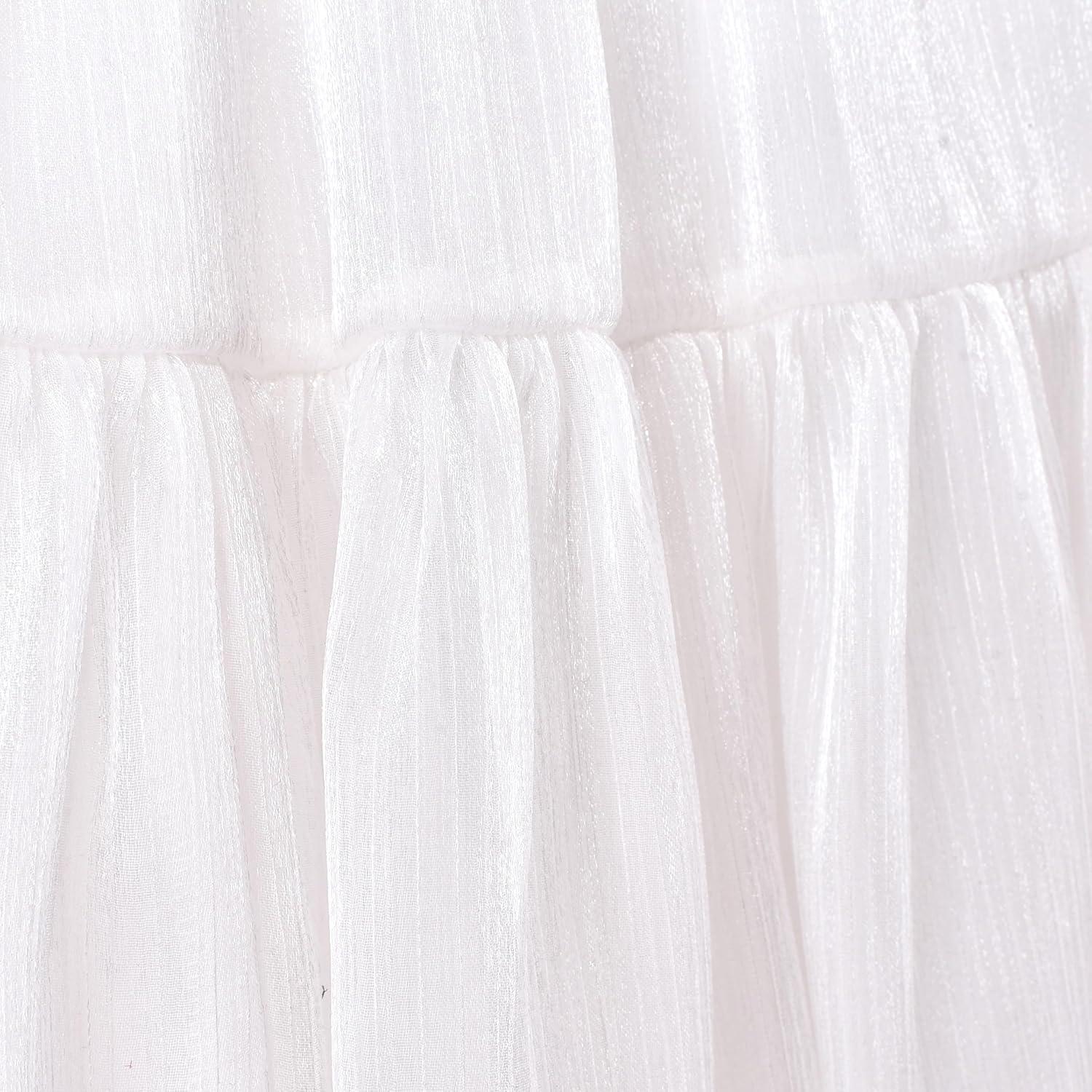 imageSunny Fashion Girls Dress Glitter Sequin Wedding Bridesmaid Pageant Size 414White