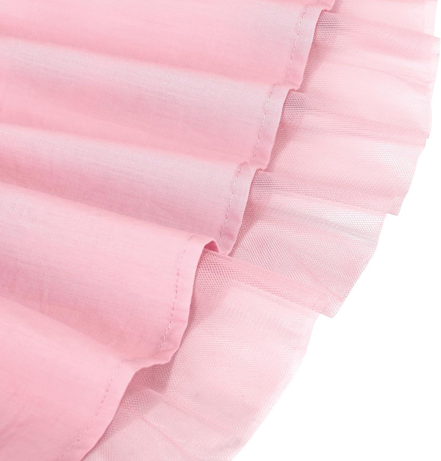 imageSunny Fashion Girls Dress Pink Sequin Wedding HiLow Tulle Skirt Tutu Flutter SleeveLight Pink Striped