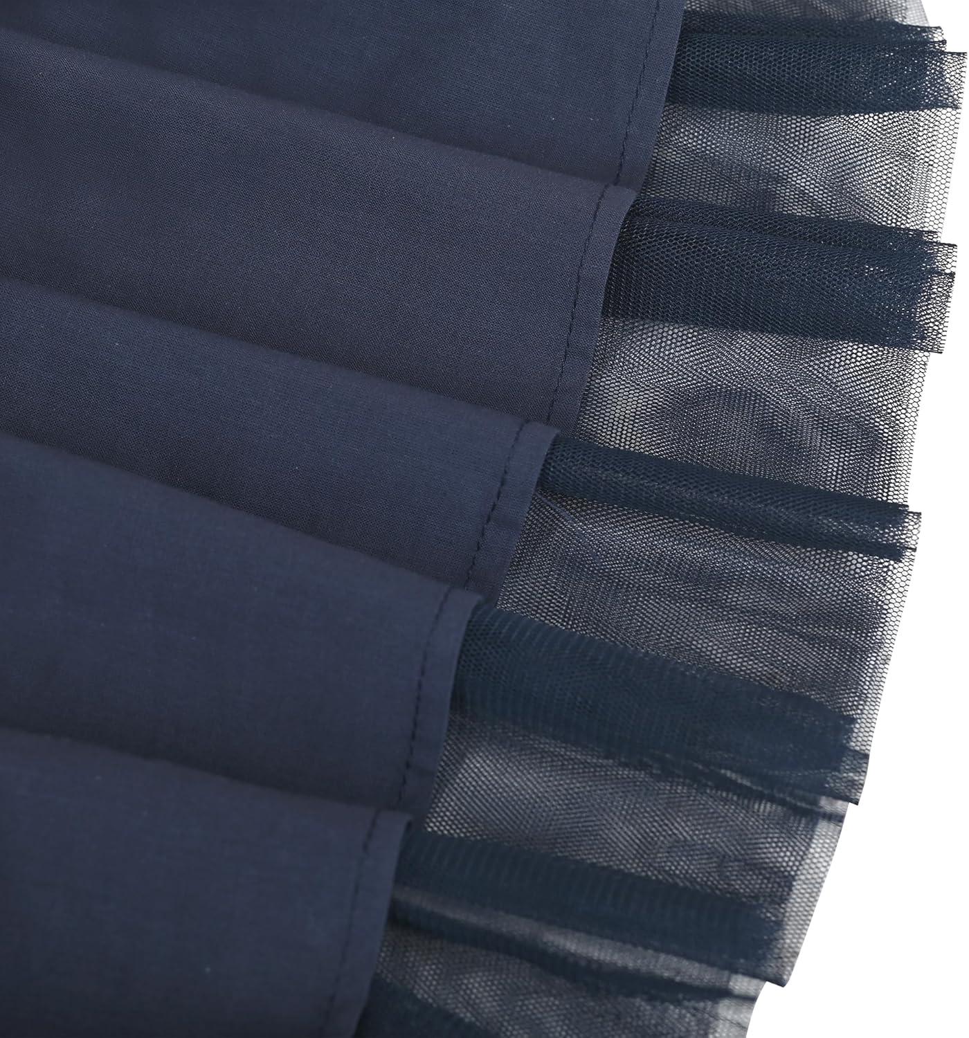 imageSunny Fashion Girls Dress Pink Sequin Wedding HiLow Tulle Skirt Tutu Flutter SleeveNavy Blue Striped