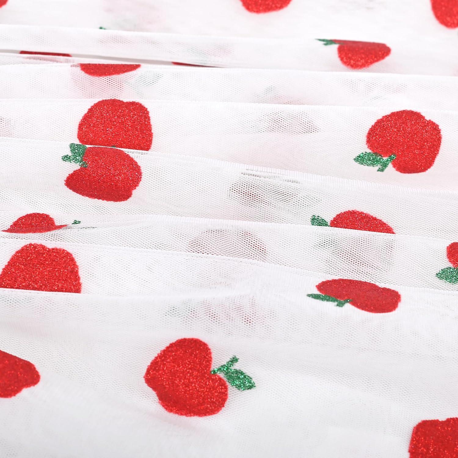 imageSunny Fashion Girls Dress Pink Sequin Wedding HiLow Tulle Skirt Tutu Flutter SleeveRed Apple