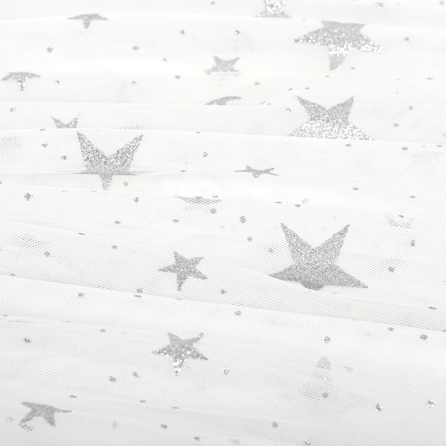 imageSunny Fashion Girls Dress Pink Sequin Wedding HiLow Tulle Skirt Tutu Flutter SleeveWhite Star