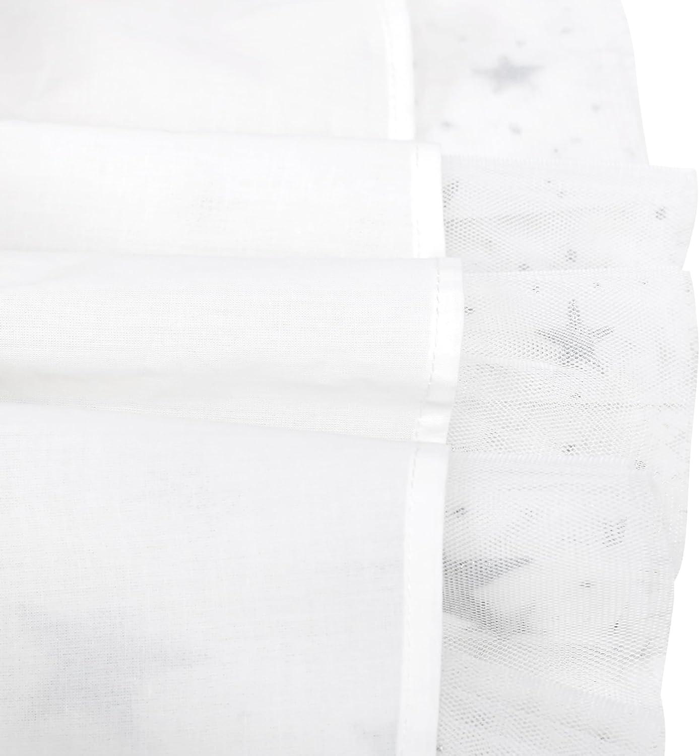 imageSunny Fashion Girls Dress Pink Sequin Wedding HiLow Tulle Skirt Tutu Flutter SleeveWhite Star