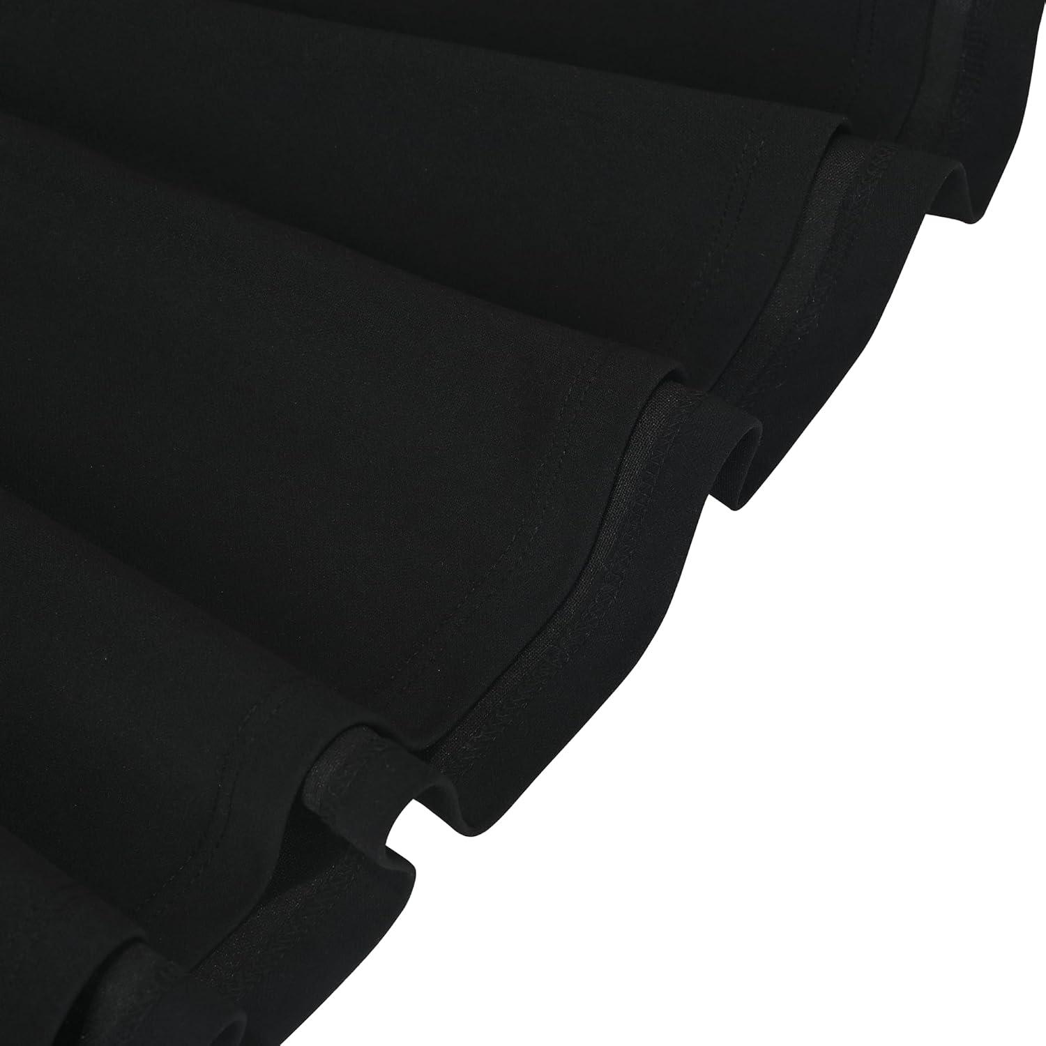 imageSunny Fashion Girls Dress Pink Solid Aline Vintage Puff Sleeve Spring SummerBlack