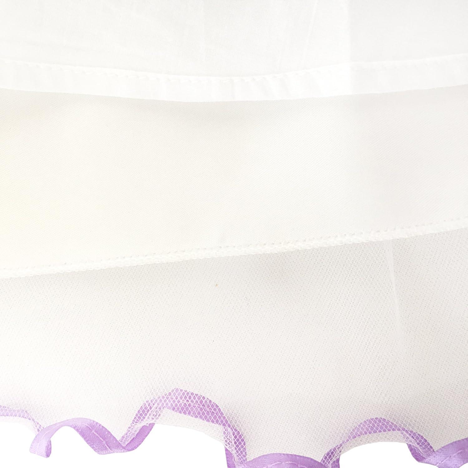 imageSunny Fashion Girls Dress Purple Flower White Tulle Pleated Wedding PartyWhite and Purple