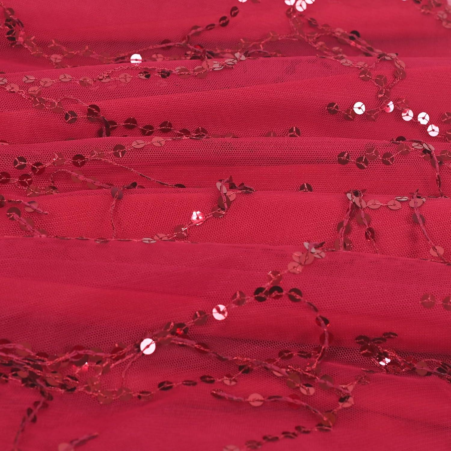 imageSunny Fashion Girls Dress Purple Off Shoulder HiLow Skirt Bridesmaid Size 714Red Sequin