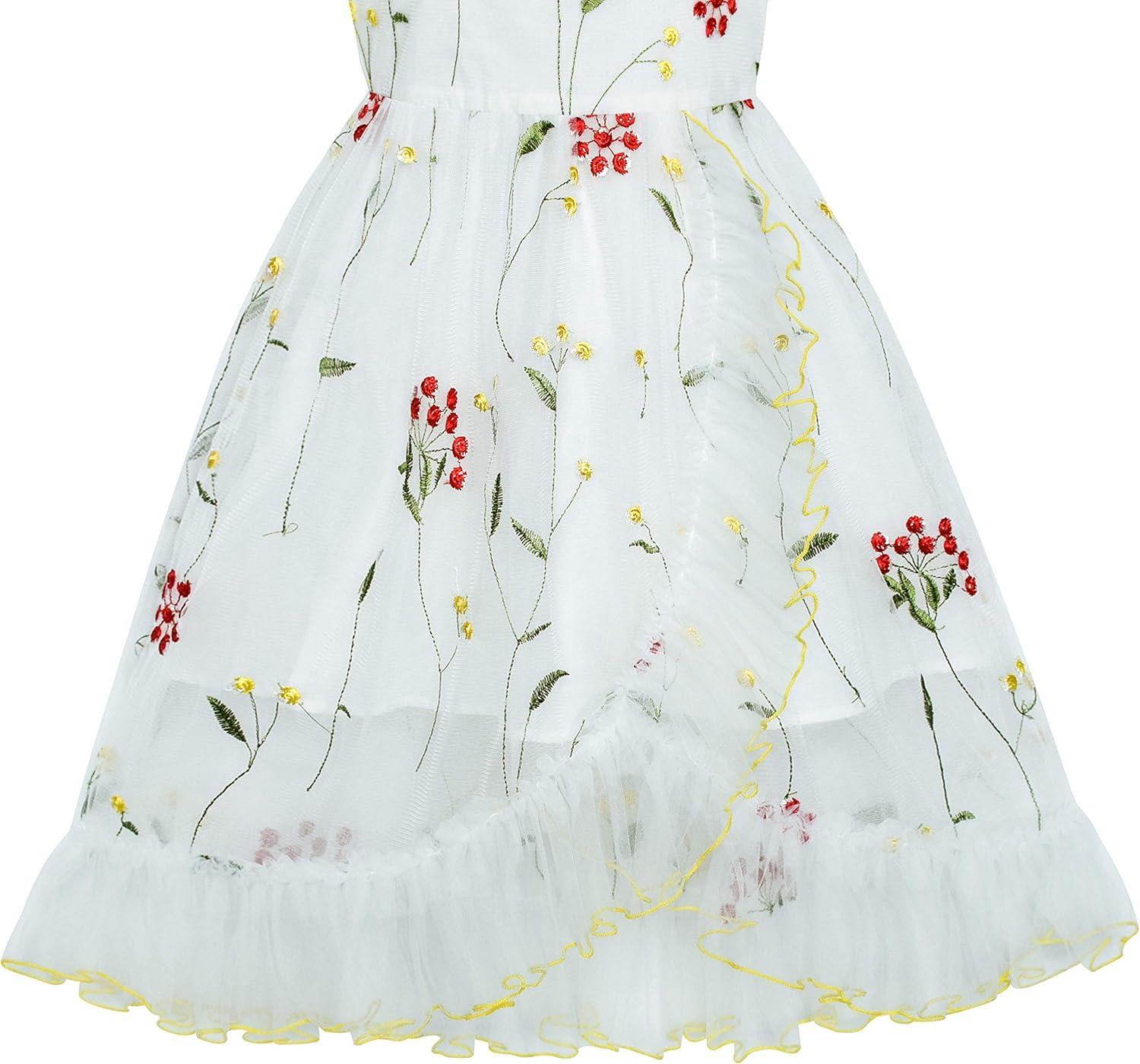 imageSunny Fashion Girls Dress Purple Off Shoulder HiLow Skirt Bridesmaid Size 714White