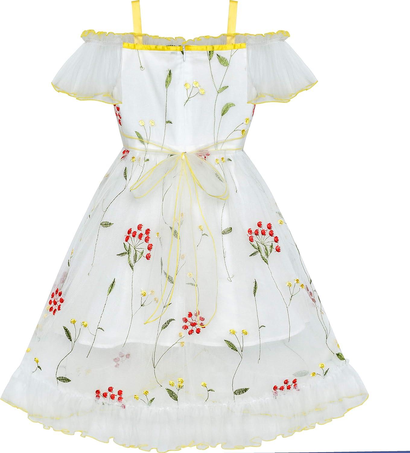 imageSunny Fashion Girls Dress Purple Off Shoulder HiLow Skirt Bridesmaid Size 714White