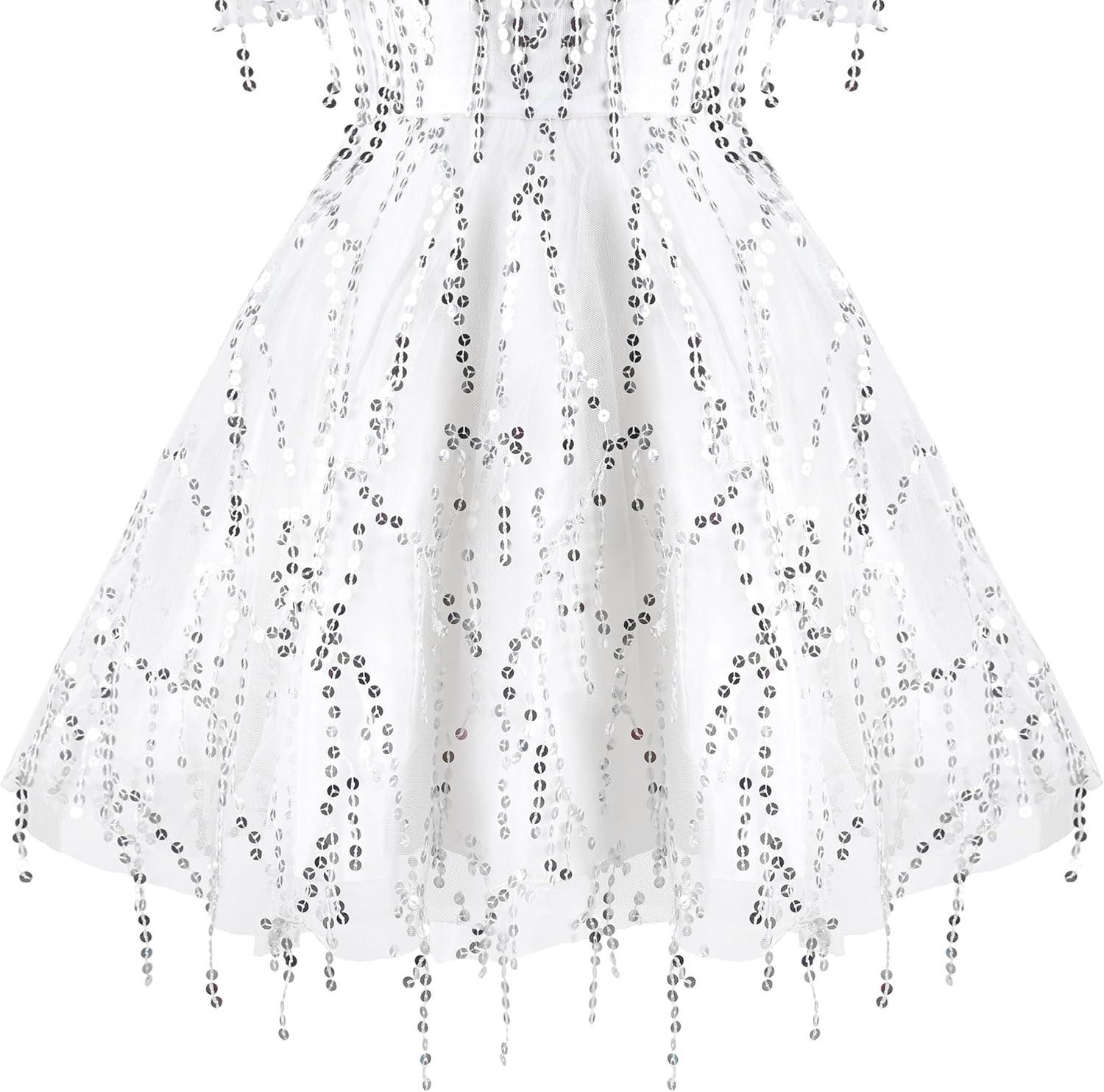 imageSunny Fashion Girls Dress Purple Off Shoulder HiLow Skirt Bridesmaid Size 714White Tassel