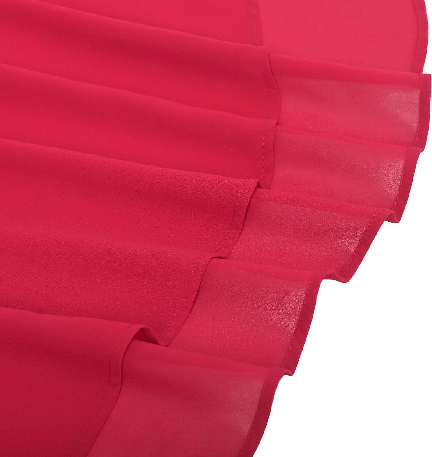 imageSunny Fashion Girls Dress Rhinestone Chiffon Bridesmaid Dance Ball Maxi GownDark Red