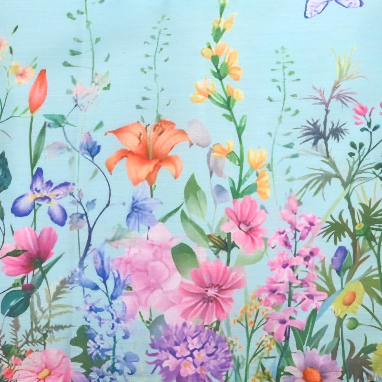 imageSunny Fashion Girls Dress Rose Flower Print Embroidery PurpleBlue Flower