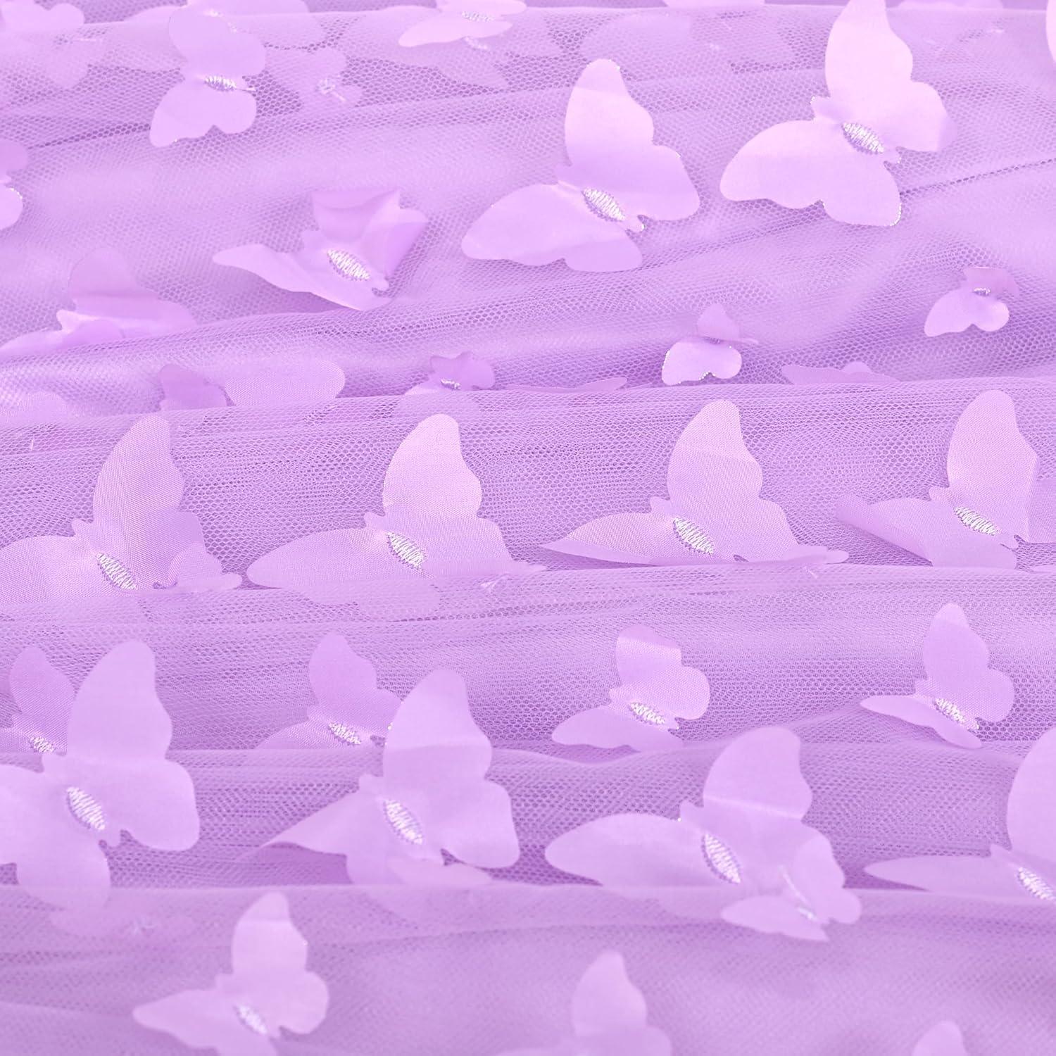 imageSunny Fashion Girls Dress Turquoise Embroidered Halter Dress PartyPurple Butterfly