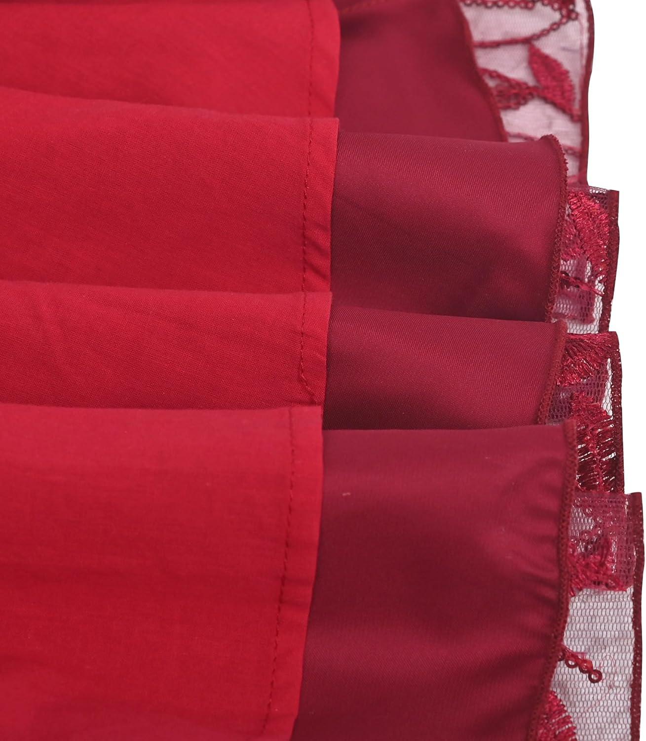 imageSunny Fashion Girls Dress Turquoise Embroidered Halter Dress PartyRed Leaves