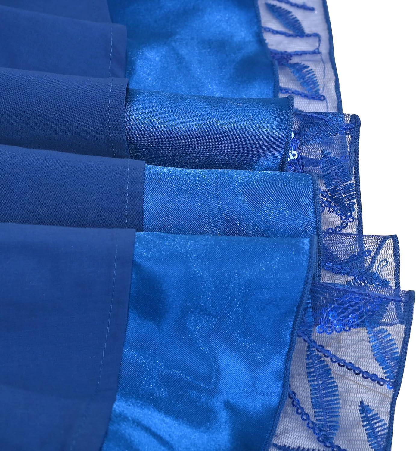 imageSunny Fashion Girls Dress Turquoise Embroidered Halter Dress PartyRoyal Blue