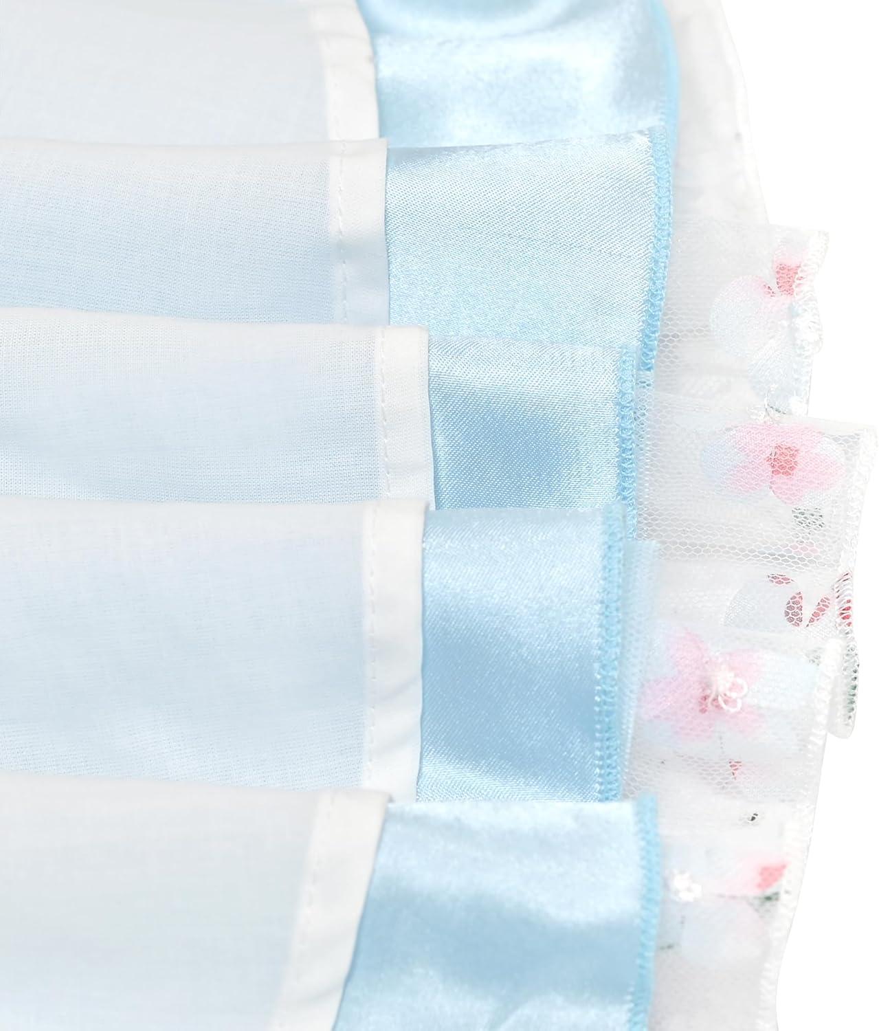 imageSunny Fashion Girls Dress Turquoise Embroidered Halter Dress PartySky Blue Lace