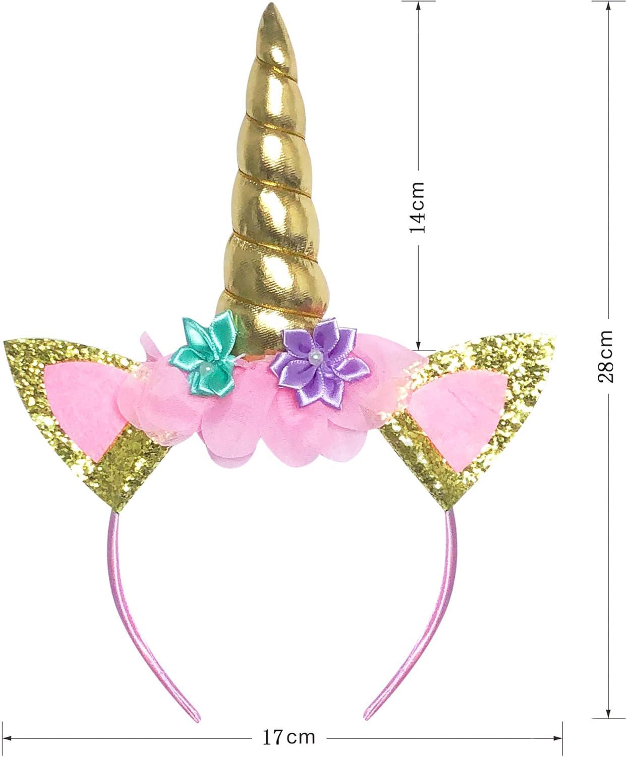 imageSunny Fashion Girls Dress Unicorn Rainbow Tulle Unicorn Headband Party Size 410Pink Rainbow Set