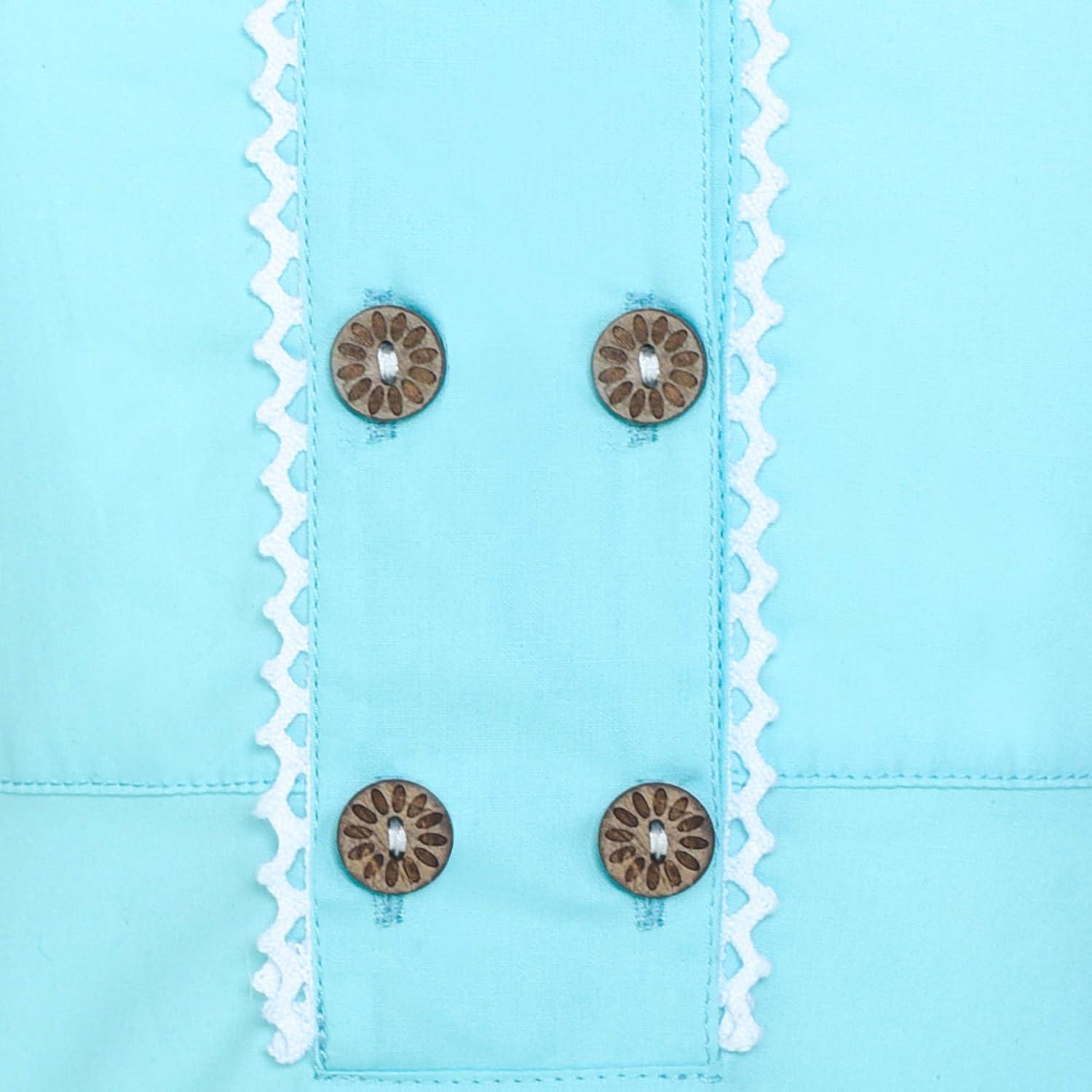 imageSunny Fashion Girls Dress White Button Casual Short Sleeve Everyday Size 614Blue