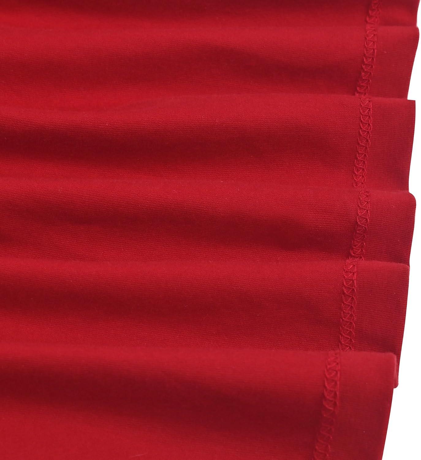 imageSunny Fashion Girls Dress White Collar Long Sleeve Daily Cozy Cotton Casual Dress Size 510Dark Red