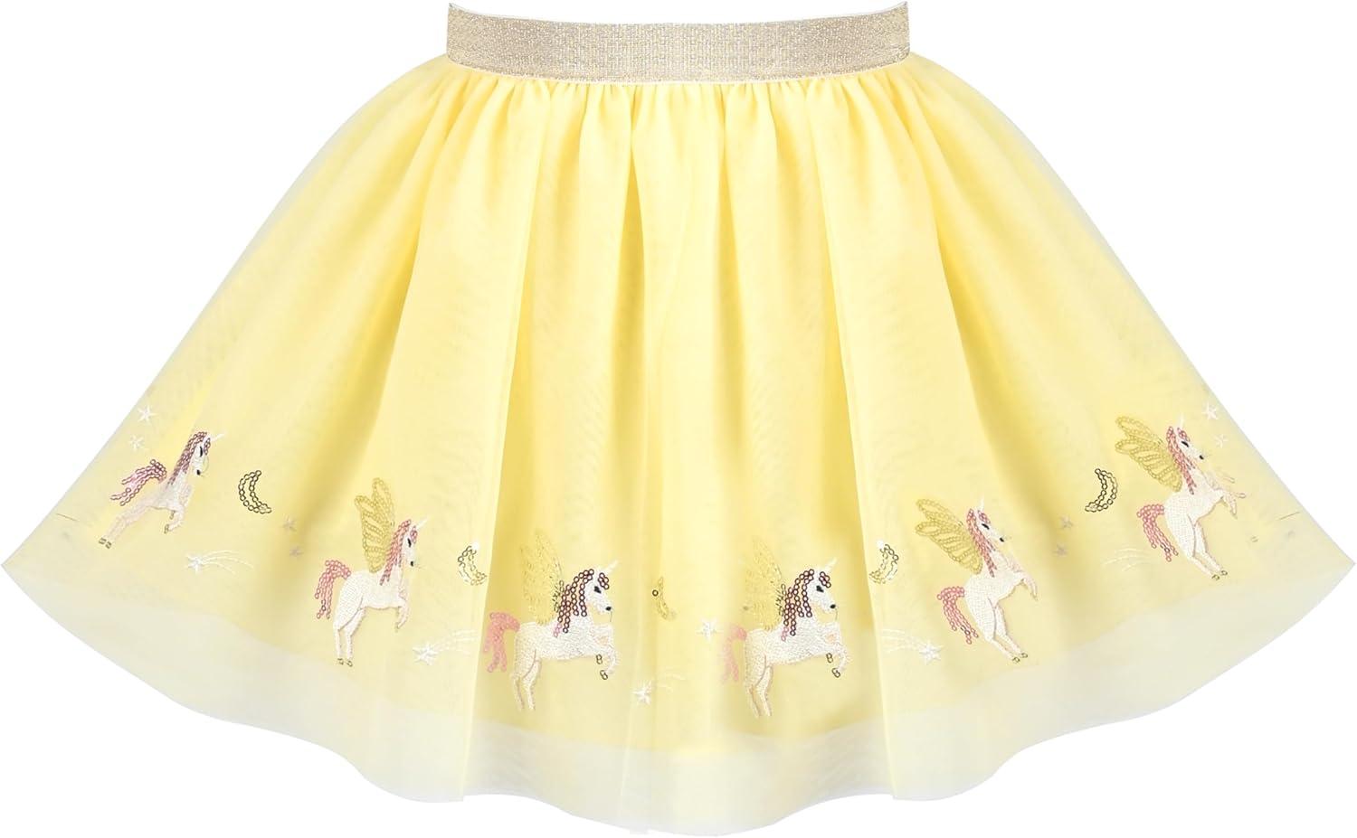 imageSunny Fashion Girls Skirt Tutu Rainbow Multicolor Ballet Dancing Party Size 210Yellow Unicorn