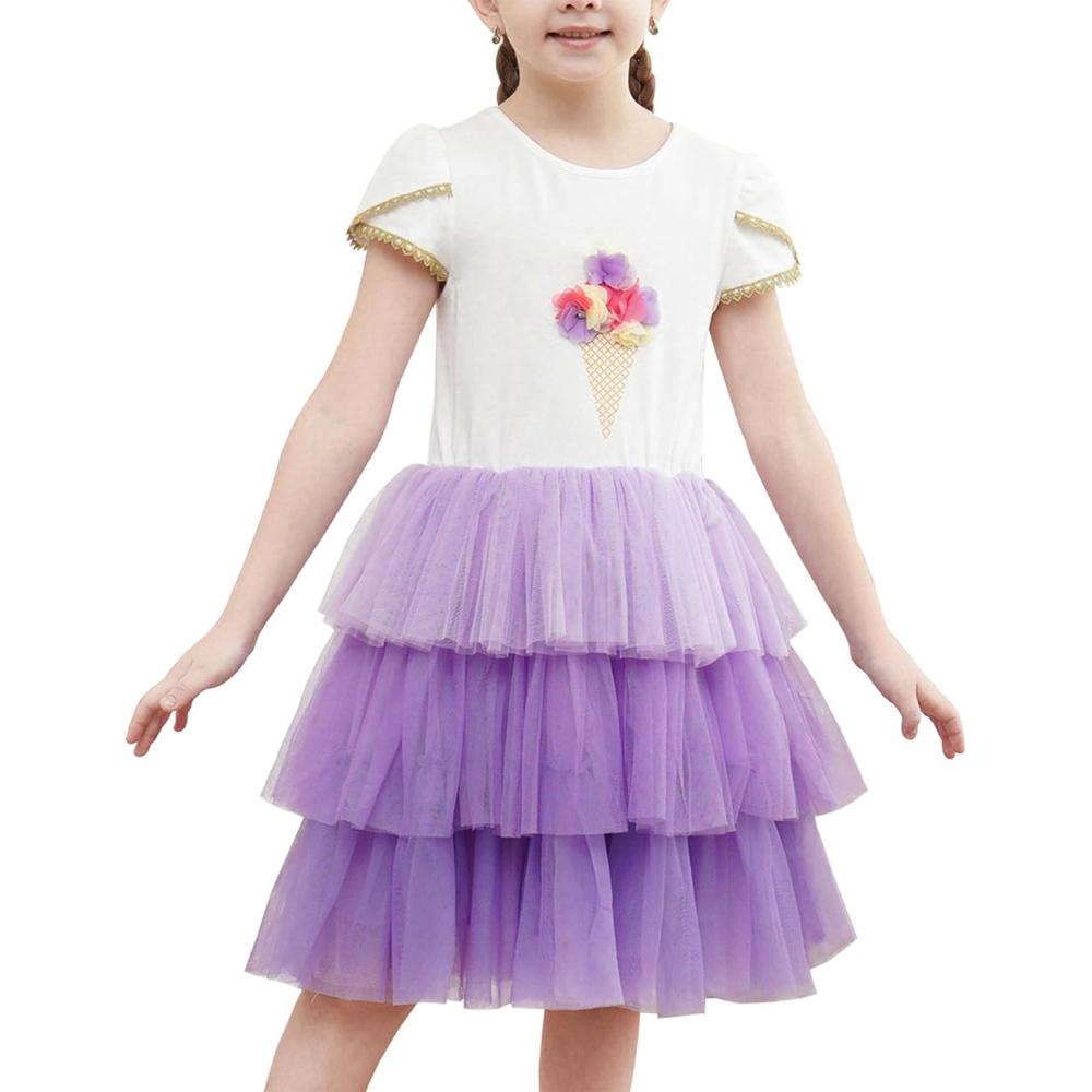 imageGirls Dress Pink Tutu Unicorn Dancing Tiered Skirt Ballet Birthday Party 37Purple Ice Cream