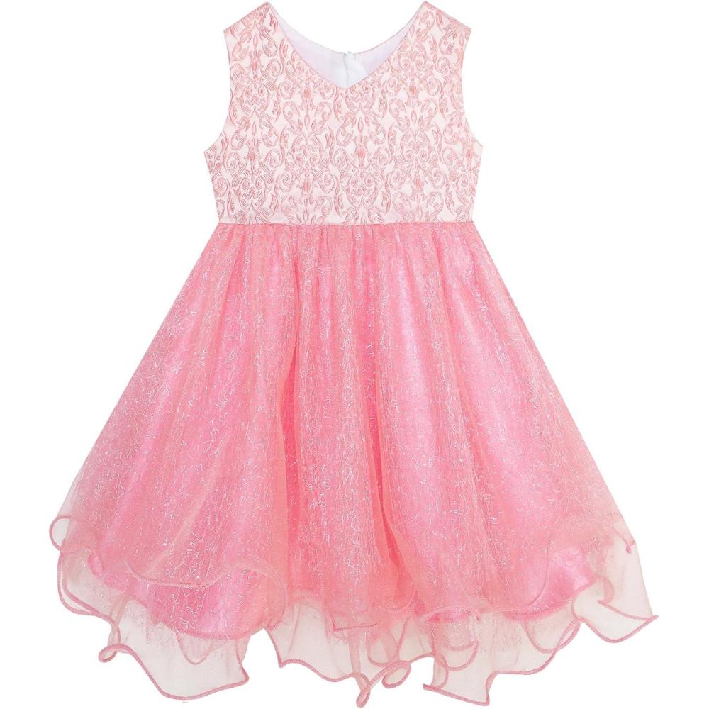 imageSunny Fashion Baby Girls Dress Sparkling Lace Sequin Pageant Wedding Birthday