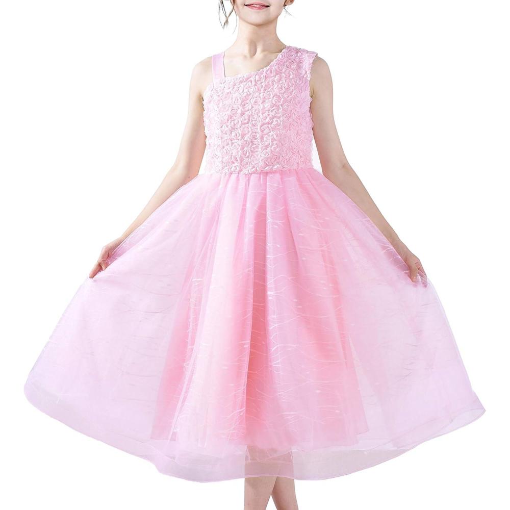 imageSunny Fashion Flower Girl Dress Ivory Sequin Bridesmaid Wedding Party Size 612Pink