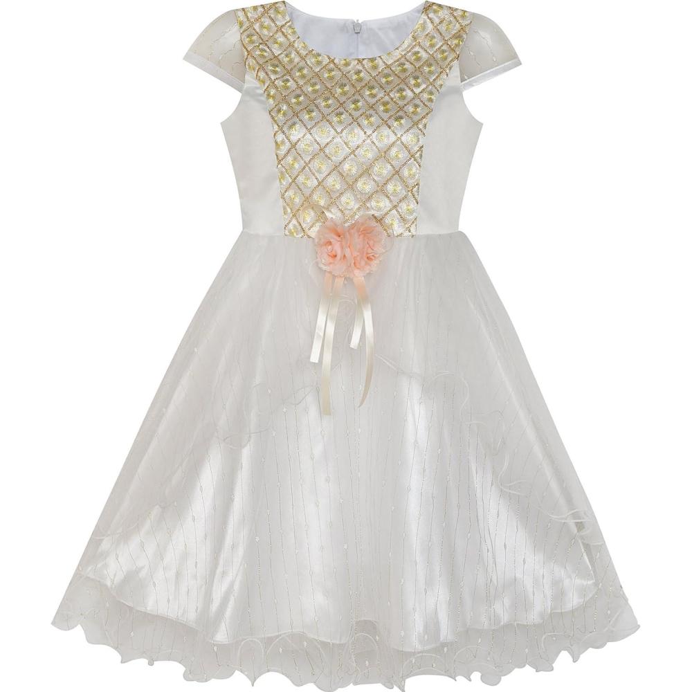 imageSunny Fashion Flower Girls Dress Shinning Wedding Pageant Party Dress Size 310