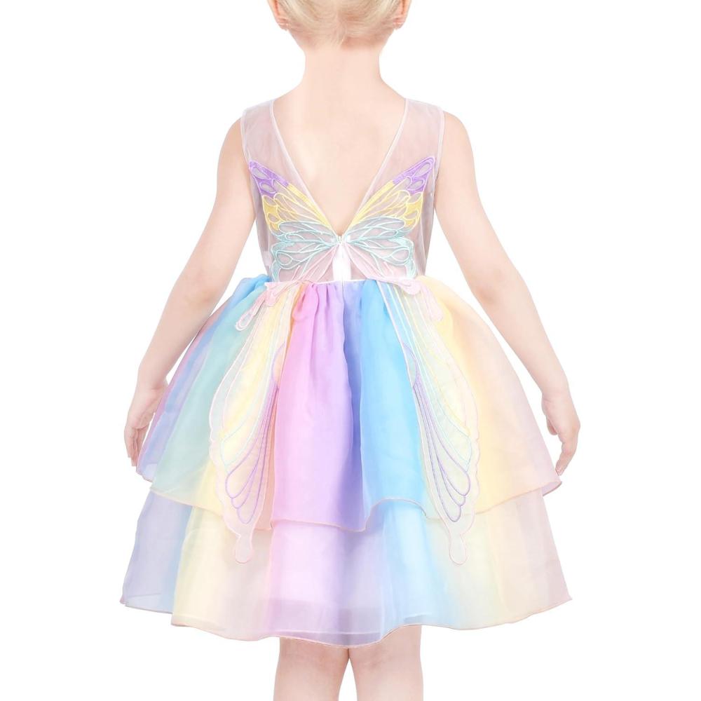 imageSunny Fashion Flower Girls Dress White Wedding Pageant Bridesmaid Gown Size 310Rainbow