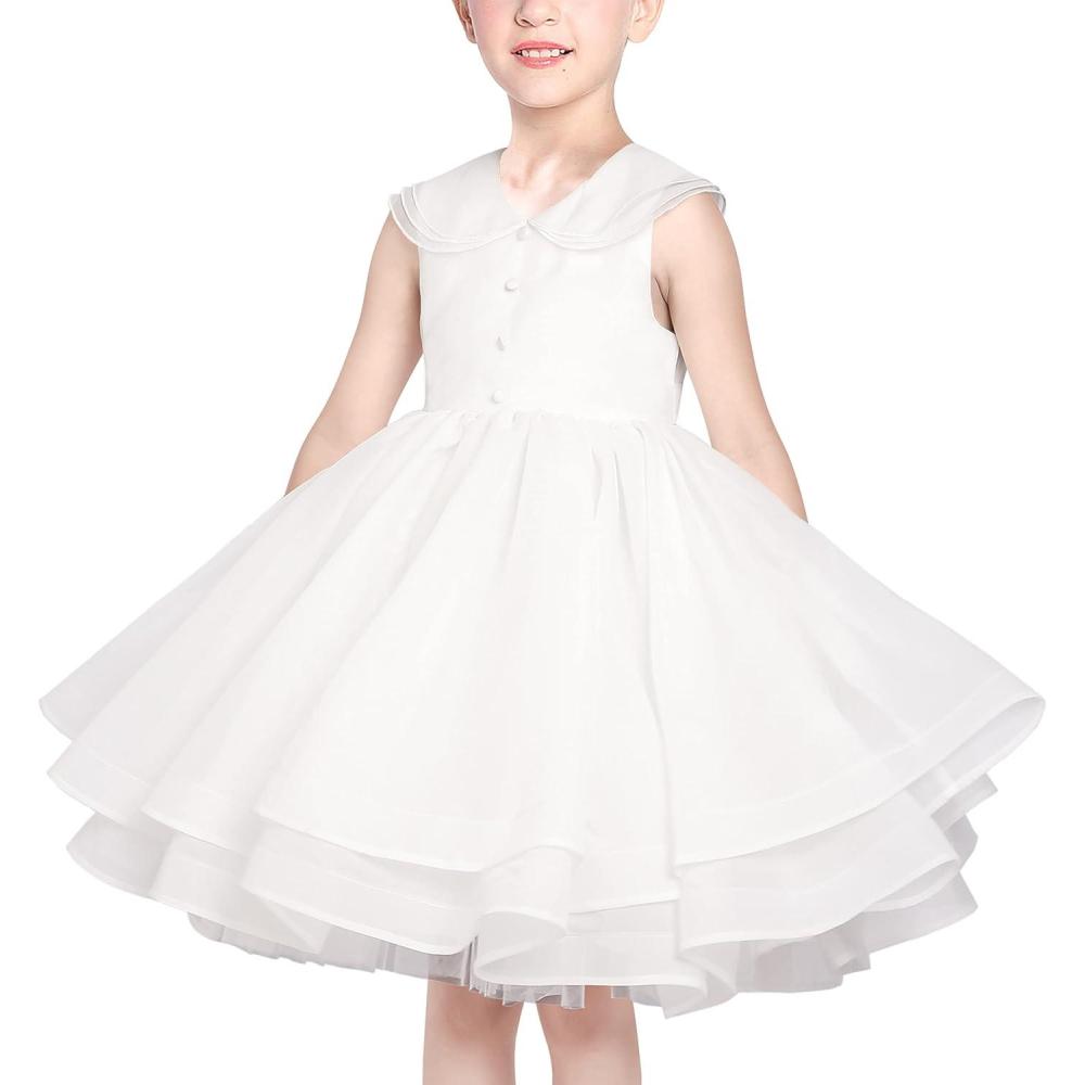 imageSunny Fashion Flower Girls Dress White Wedding Pageant Bridesmaid Gown Size 310White Hilo