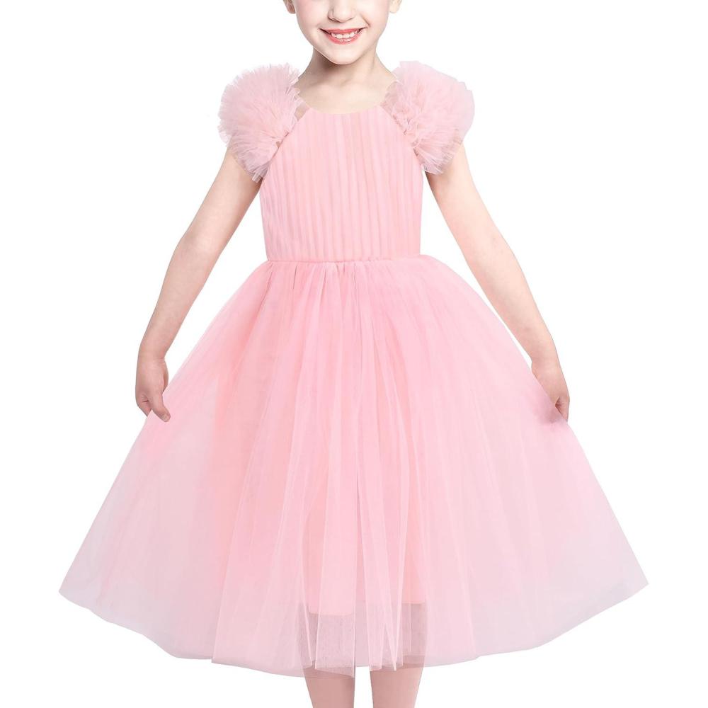 imageSunny Fashion Girls Dress Glitter Sequin Wedding Bridesmaid Pageant Size 414Light Pink