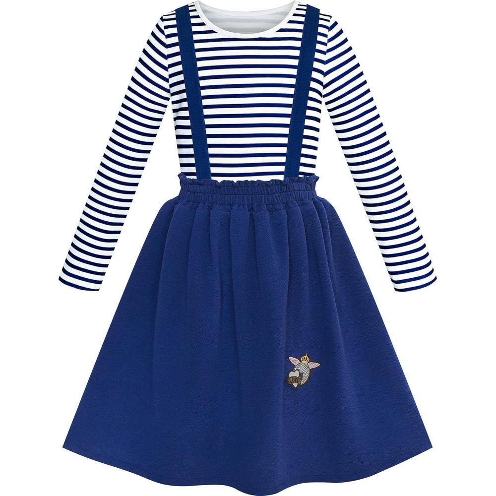 imageSunny Fashion Girls Dress Shinning Sequins Beige Tulle Layers Wedding PageantBlue Set