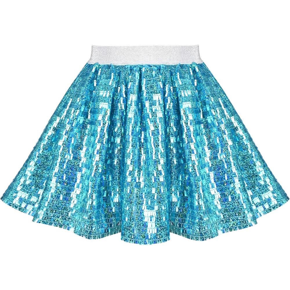 imageSunny Fashion Girls Skirt Purple Mermaid Sparkly Sequin Tutu Party Ballet DanceBlue
