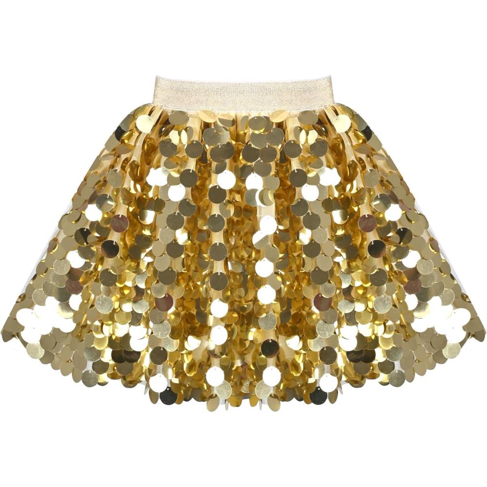 imageSunny Fashion Girls Skirt Purple Mermaid Sparkly Sequin Tutu Party Ballet DanceGold