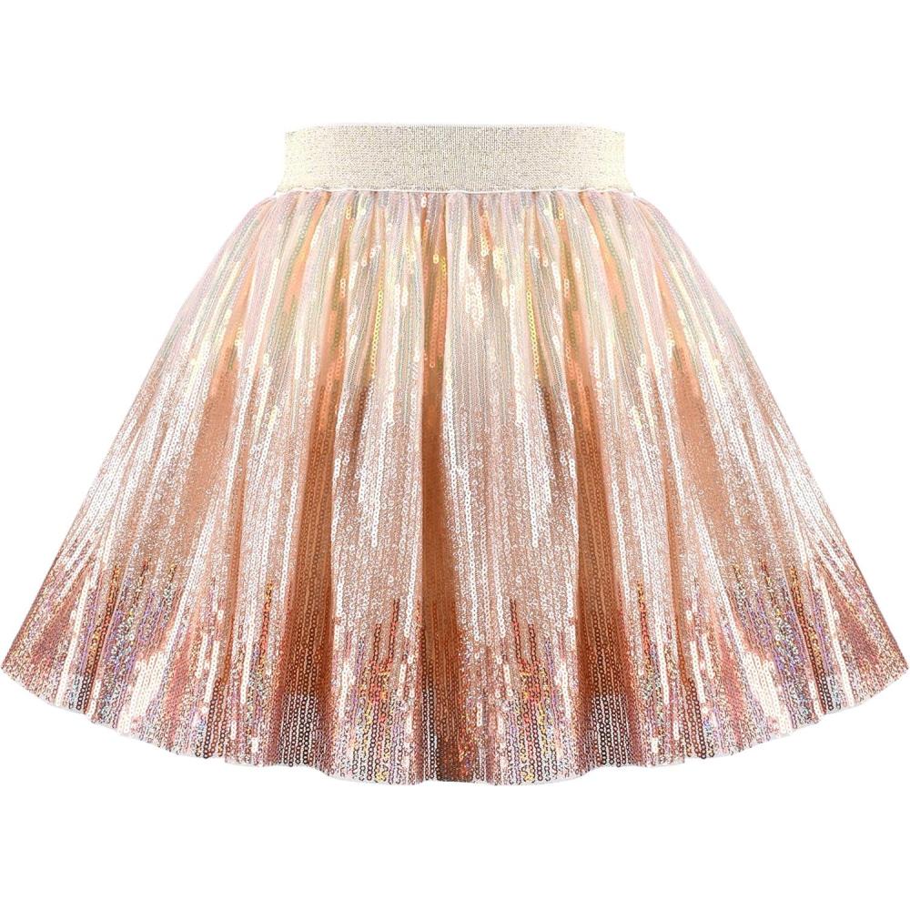 imageSunny Fashion Girls Skirt Purple Mermaid Sparkly Sequin Tutu Party Ballet DanceGradient Gold