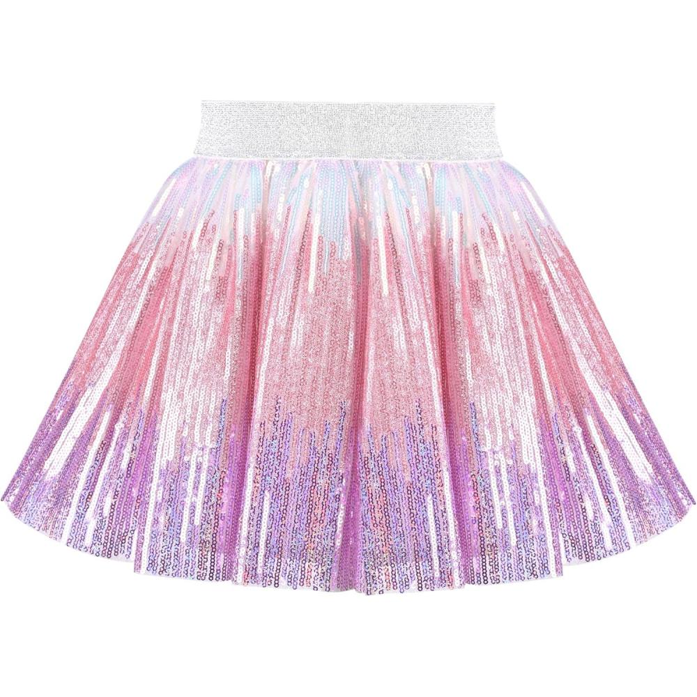 imageSunny Fashion Girls Skirt Purple Mermaid Sparkly Sequin Tutu Party Ballet DanceGradient Purple